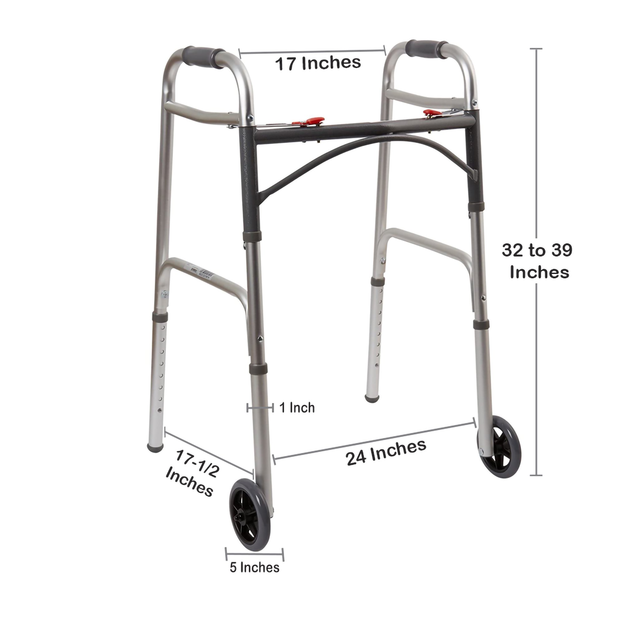 McKesson Folding Walker, Adjustable Height - Image 4