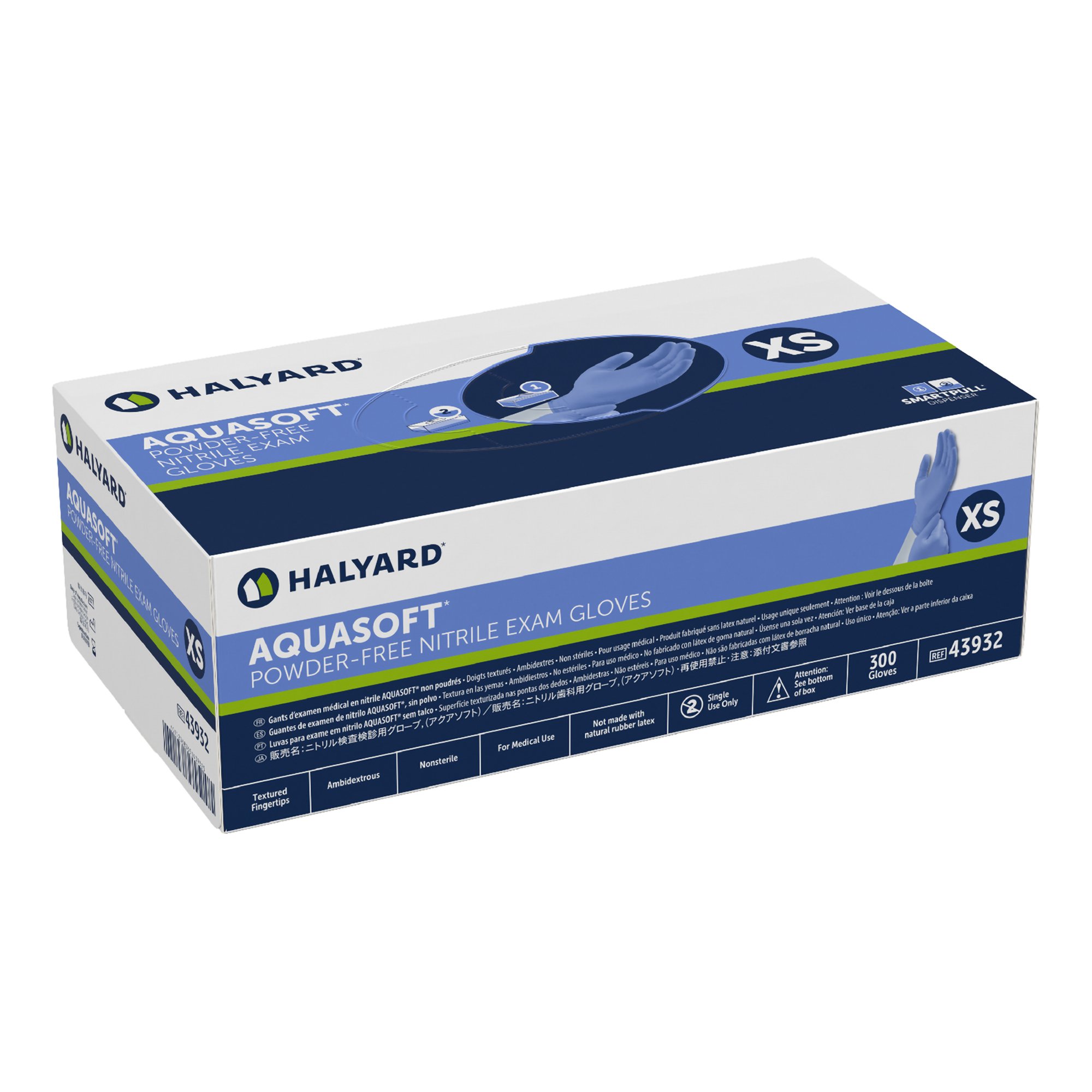 Aquasoft® Nitrile Exam Glove, Extra Small, Blue - Image 3