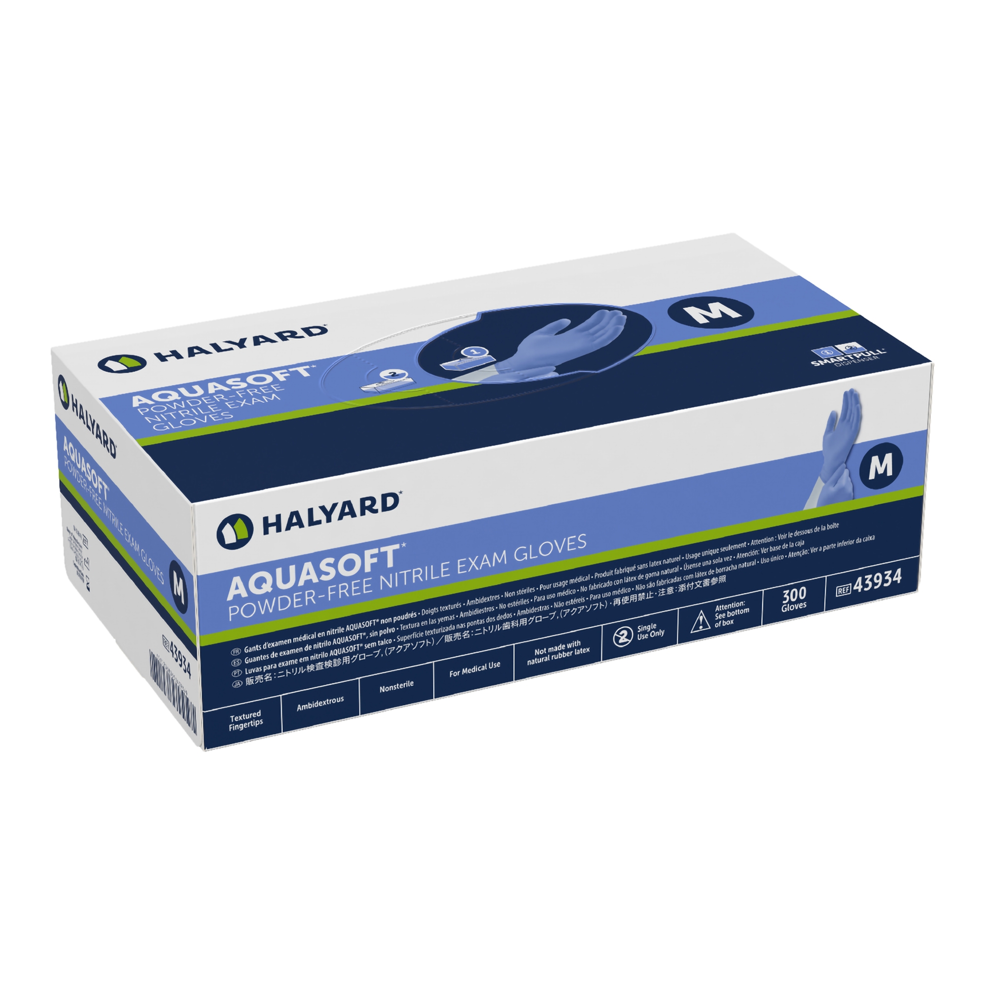 Aquasoft® Nitrile Exam Glove, Medium, Blue - Image 3