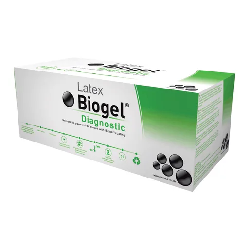 Biogel® Diagnostic™ Latex Extended Cuff Length Exam Glove, Size 6.5, Straw