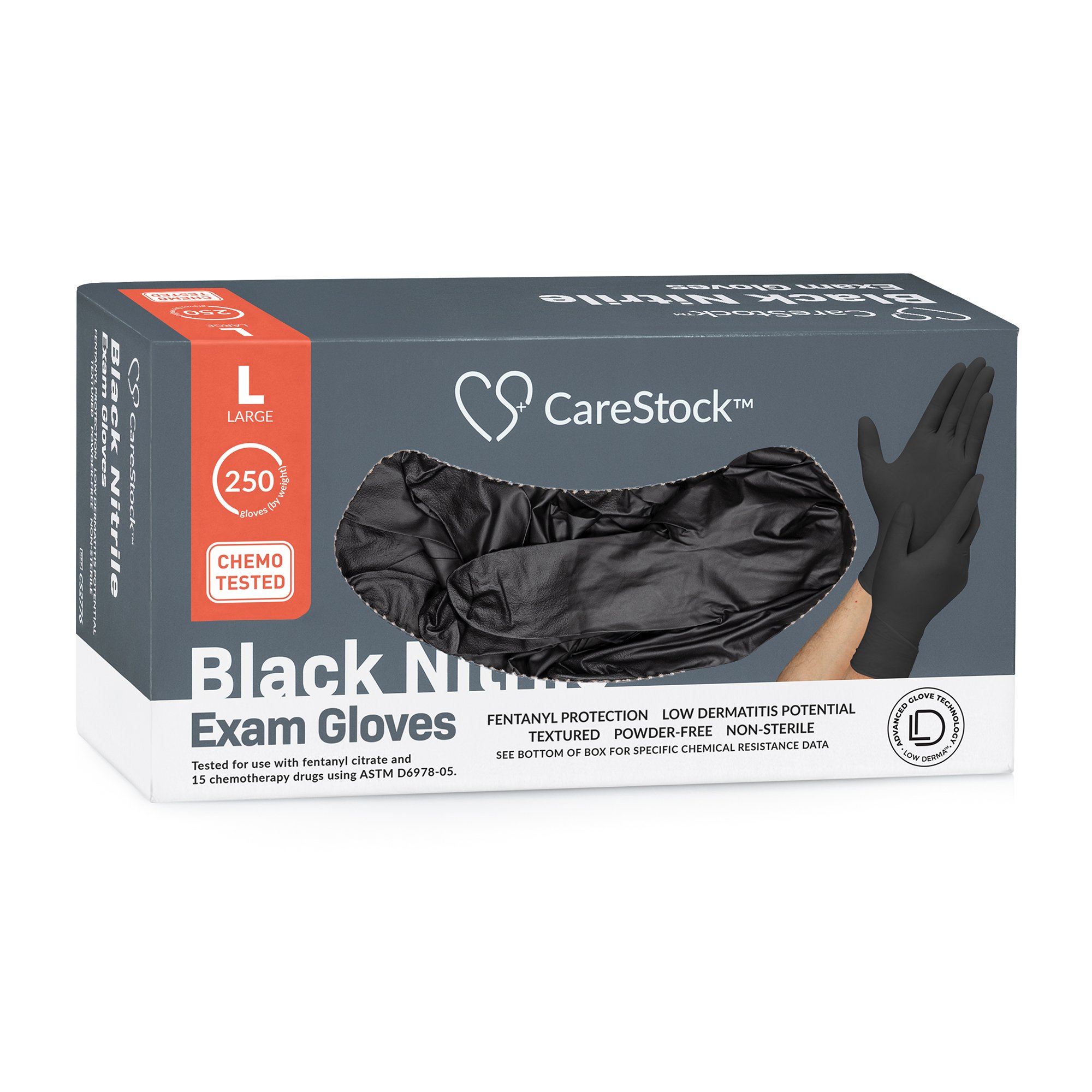 CareStock™ Nitrile Exam Glove, Large, Black - Image 9