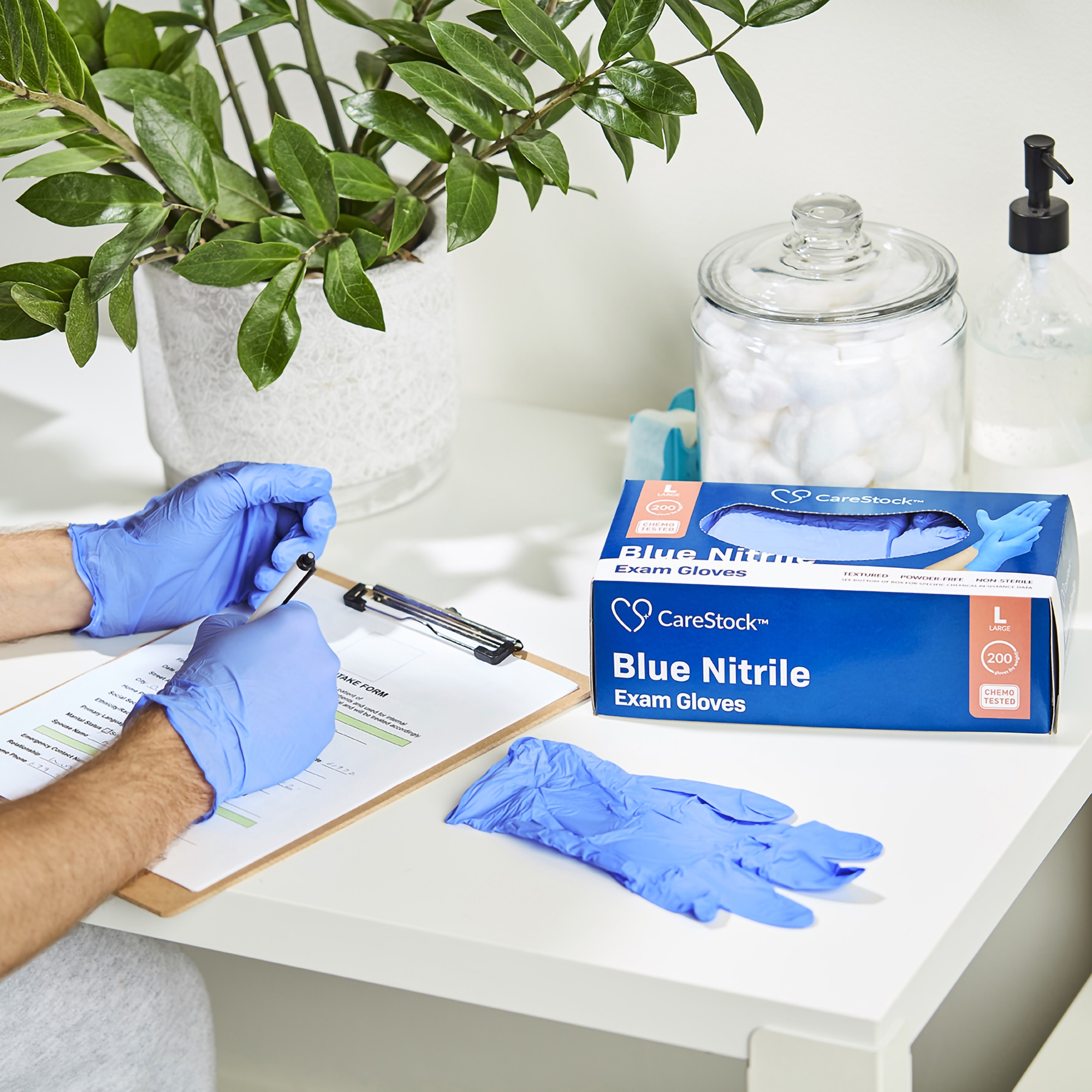 CareStock™ Nitrile Exam Glove, Large, Blue - Image 2