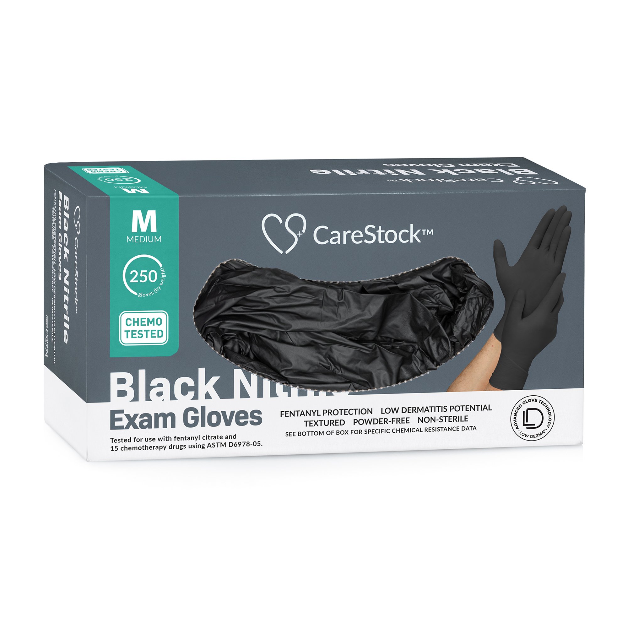CareStock™ Nitrile Exam Glove, Medium, Black - Image 10