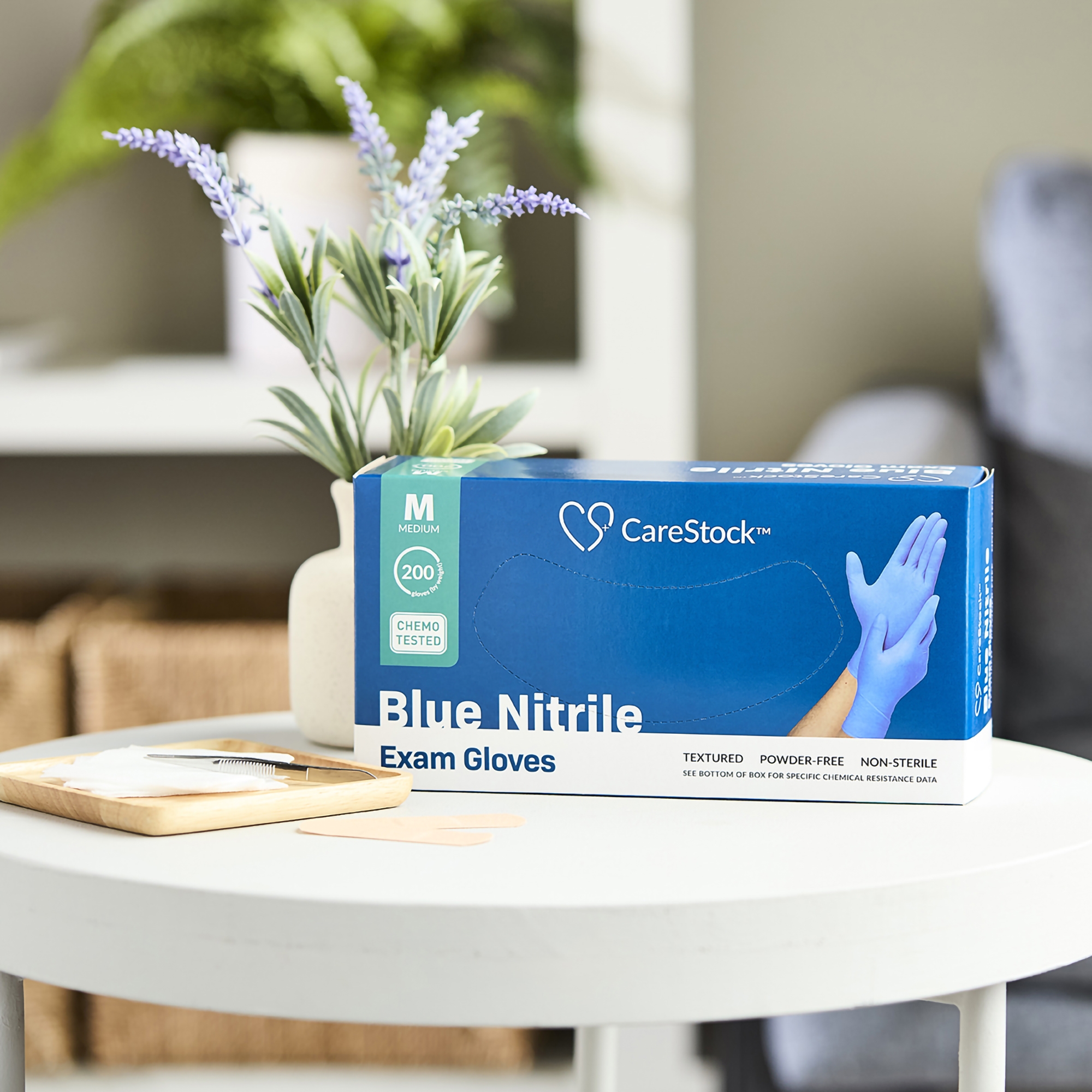 CareStock™ Nitrile Exam Glove, Medium, Blue - Image 2