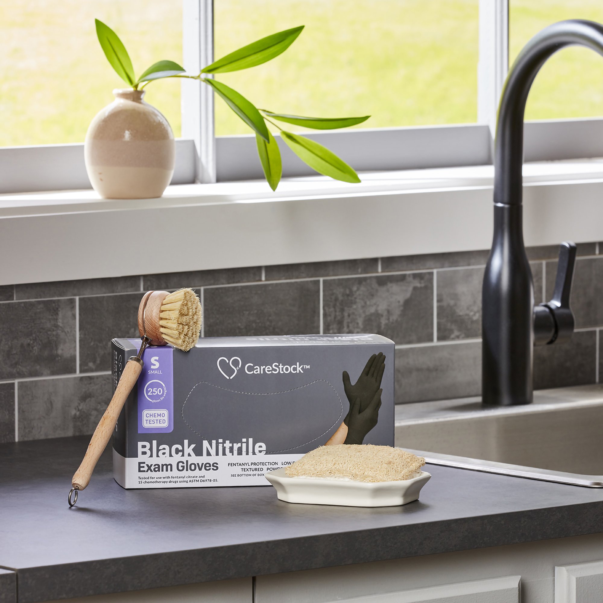 CareStock™ Nitrile Exam Glove, Small, Black - Image 6