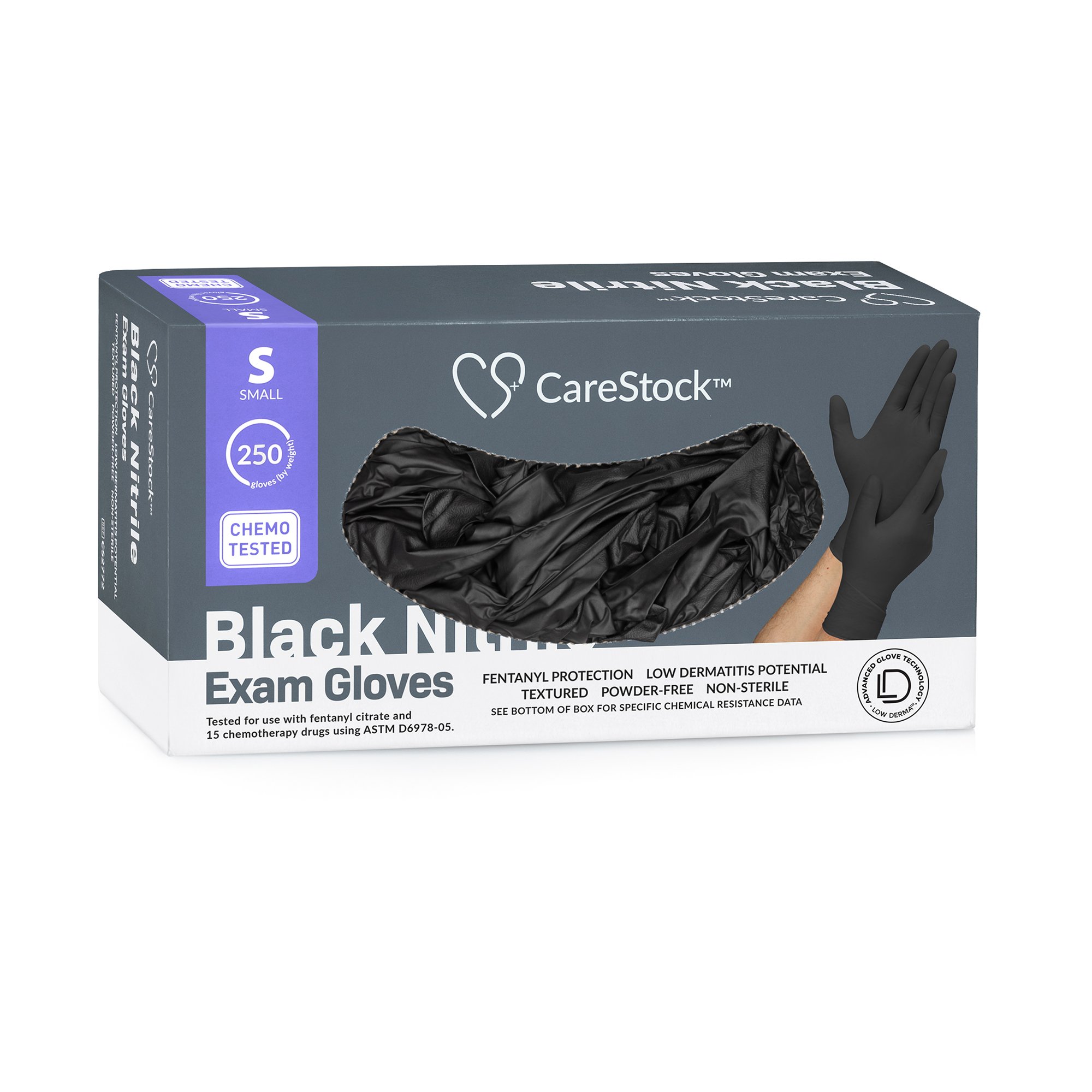 CareStock™ Nitrile Exam Glove, Small, Black - Image 10
