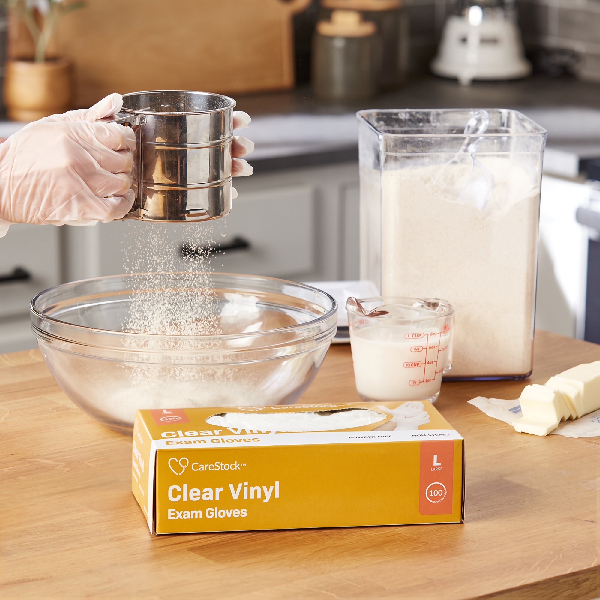 CareStock™ Vinyl Exam Glove, Large, Ivory - Image 2