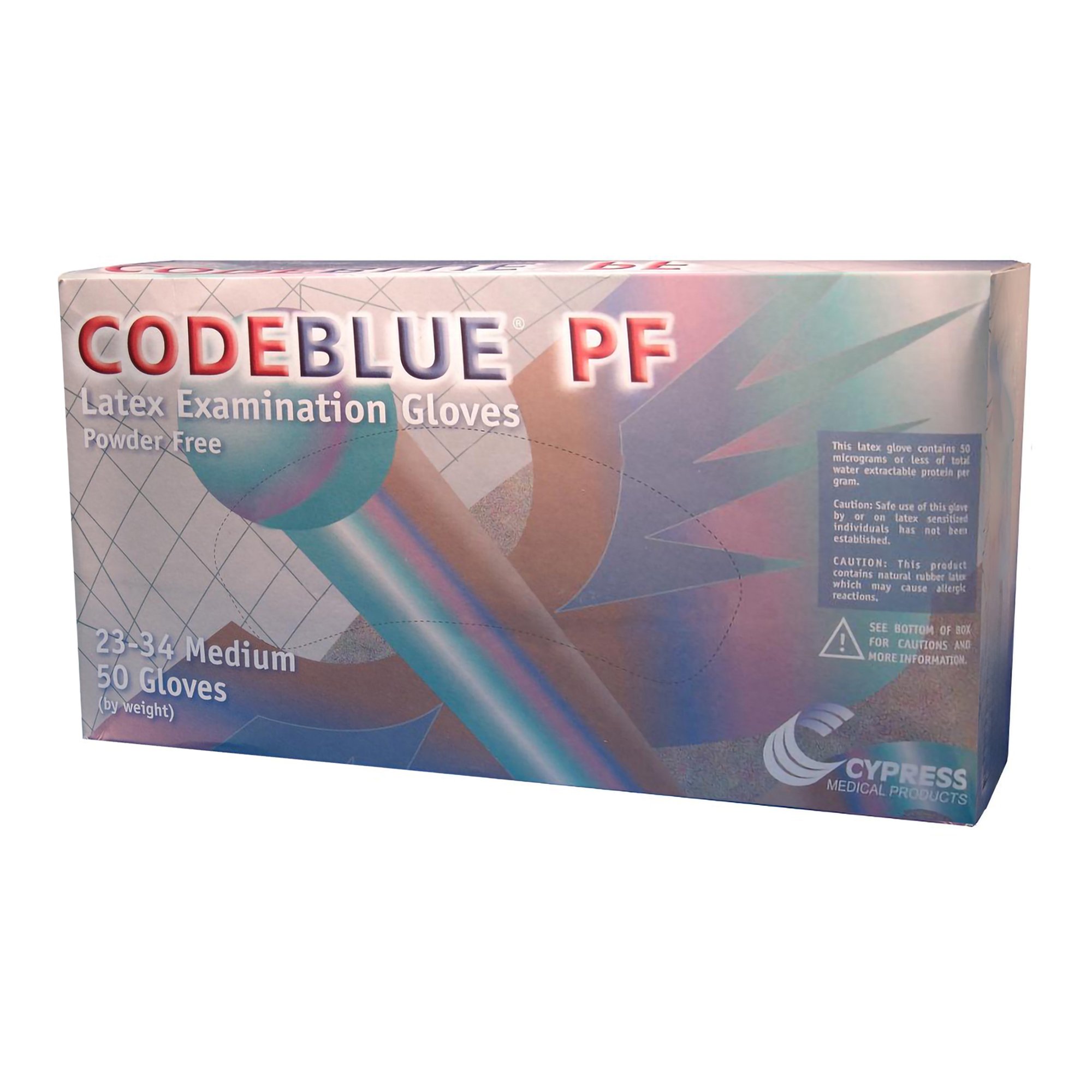 CodeBlue® PF Latex Extended Cuff Length Exam Glove, Medium, Blue - Image 3
