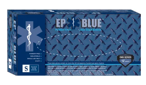 DermAssist® EP Blue™ Latex Extended Cuff Length Exam Glove, Large, Blue