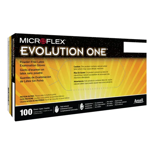 Evolution One® Latex Exam Glove, Medium, White