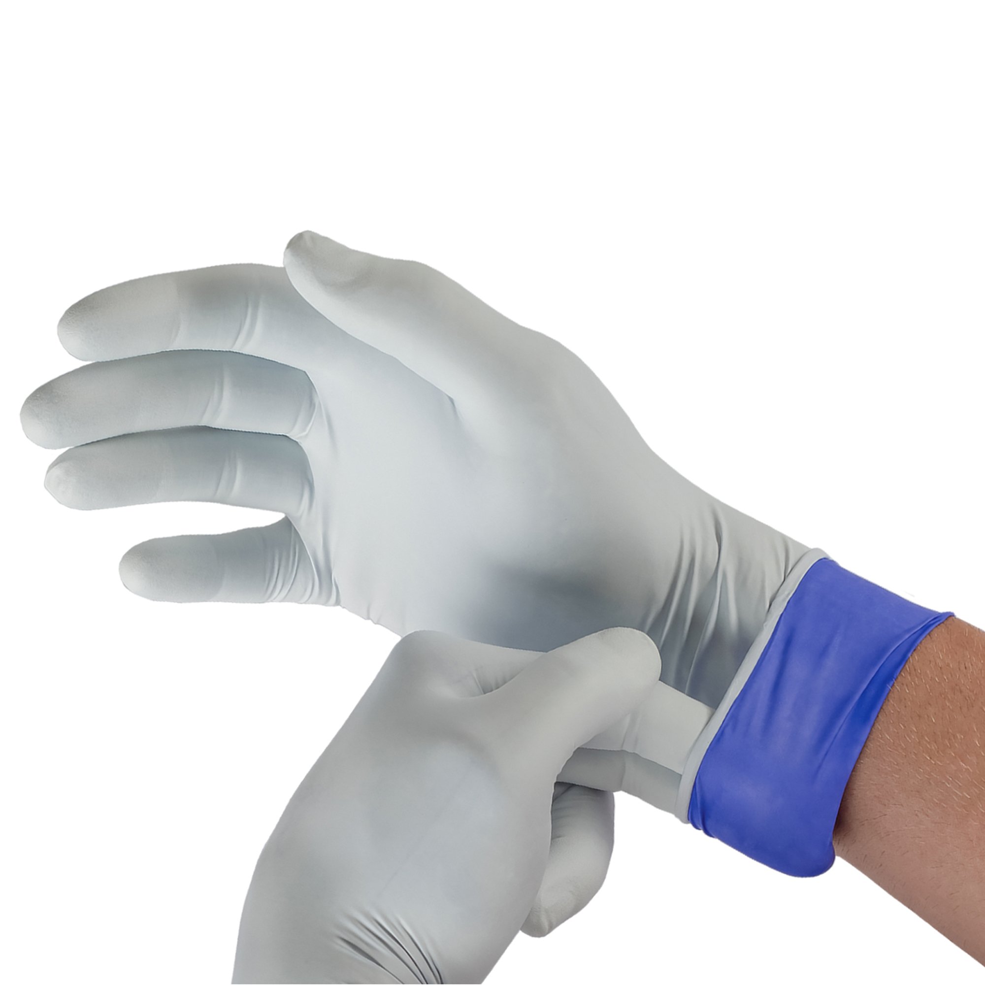 LifeStar™ EC Extended Cuff Length Exam Glove, 2X-Large, White / Blue - Image 2