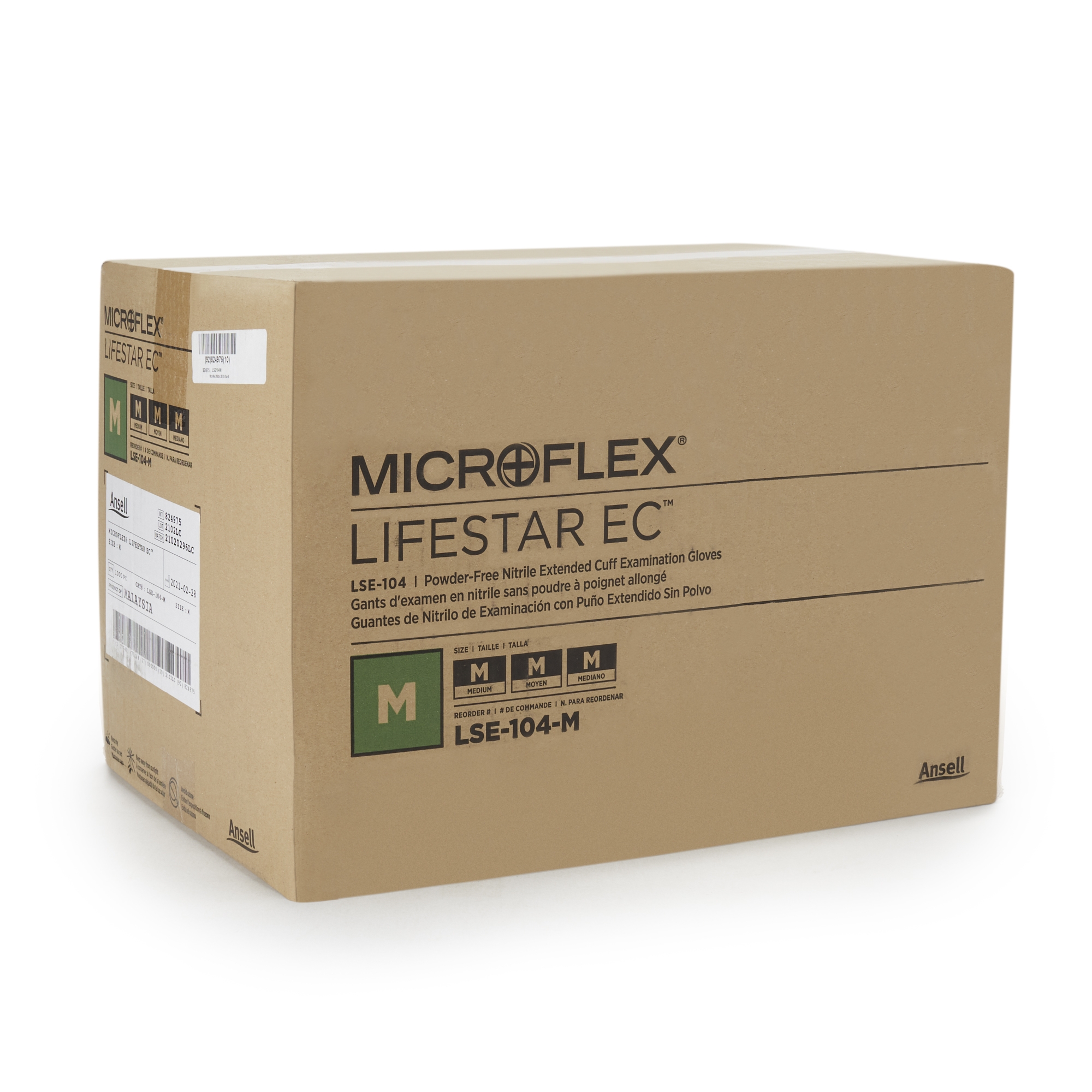 LifeStar™ EC Nitrile Extended Cuff Length Exam Glove, Medium, White / Blue - Image 6