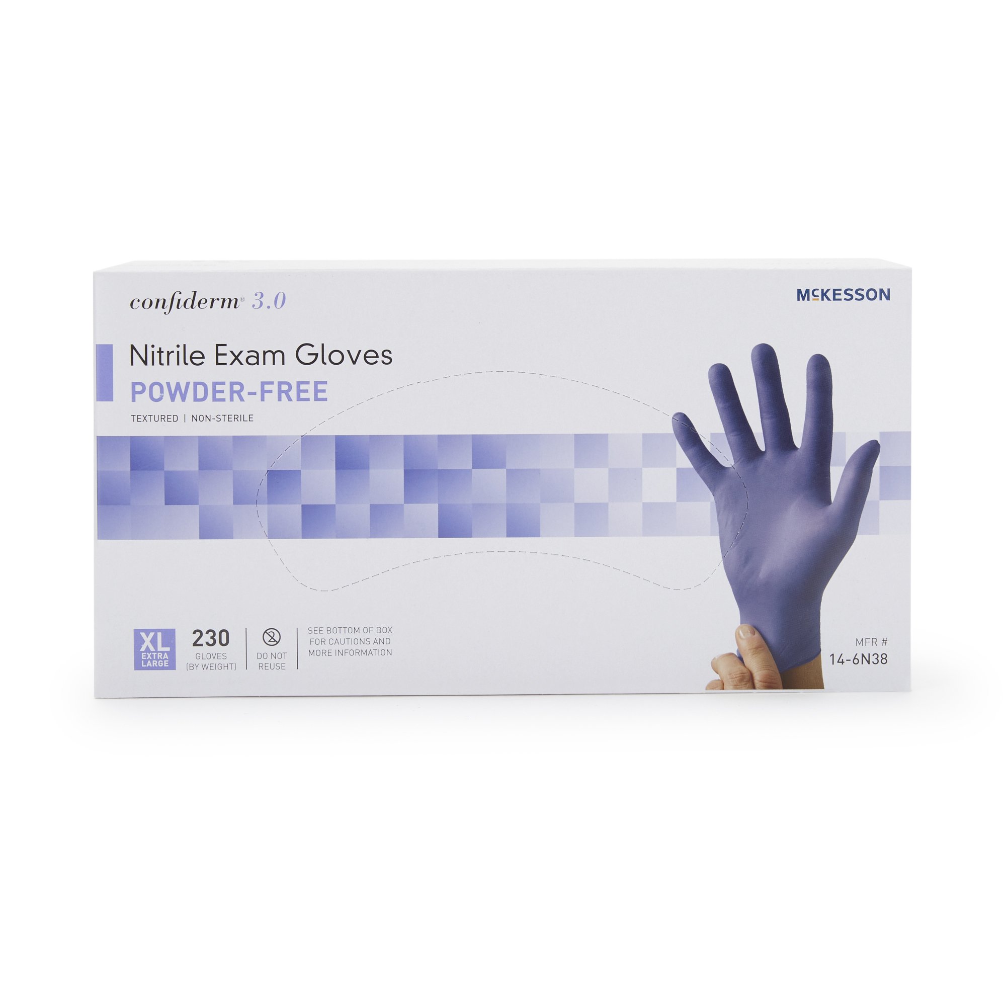 McKesson Confiderm® 3.0 Nitrile Exam Glove, Extra Large, Blue - Image 6