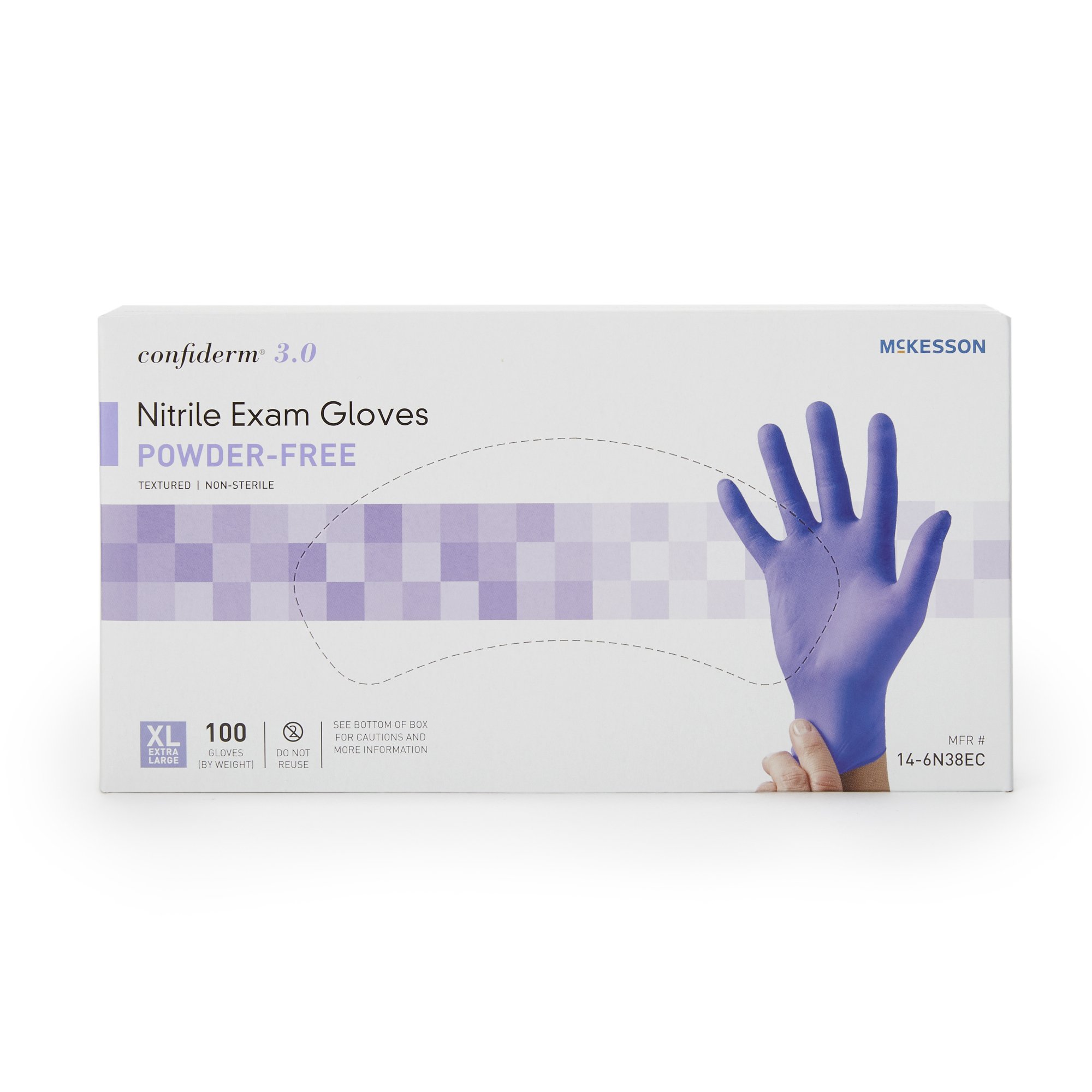 McKesson Confiderm® 3.0 Nitrile Exam Glove, Extra Large, Blue - Image 6