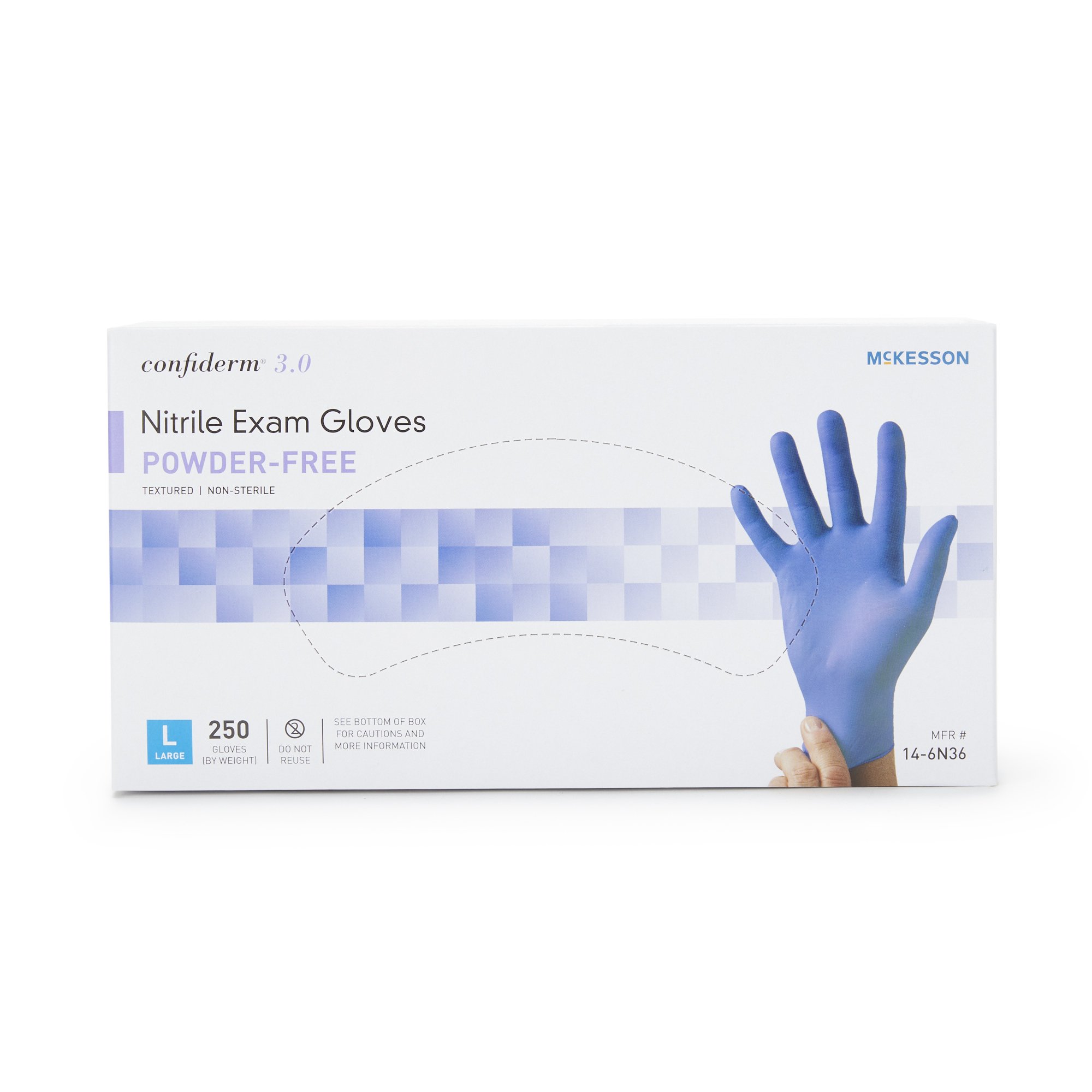 McKesson Confiderm® 3.0 Nitrile Exam Glove, Large, Blue - Image 6