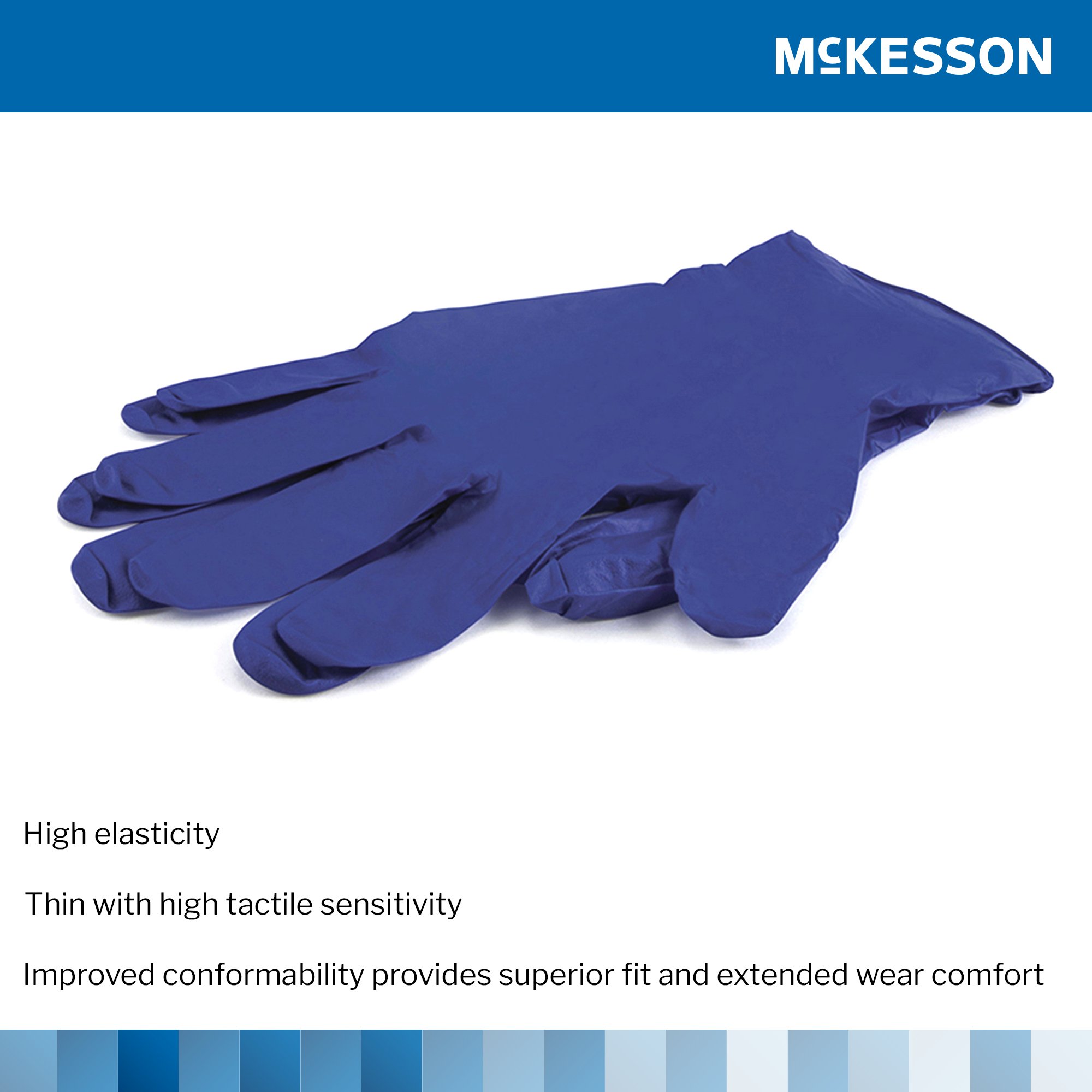 McKesson Confiderm® 3.0 Nitrile Exam Glove, Large, Blue - Image 4