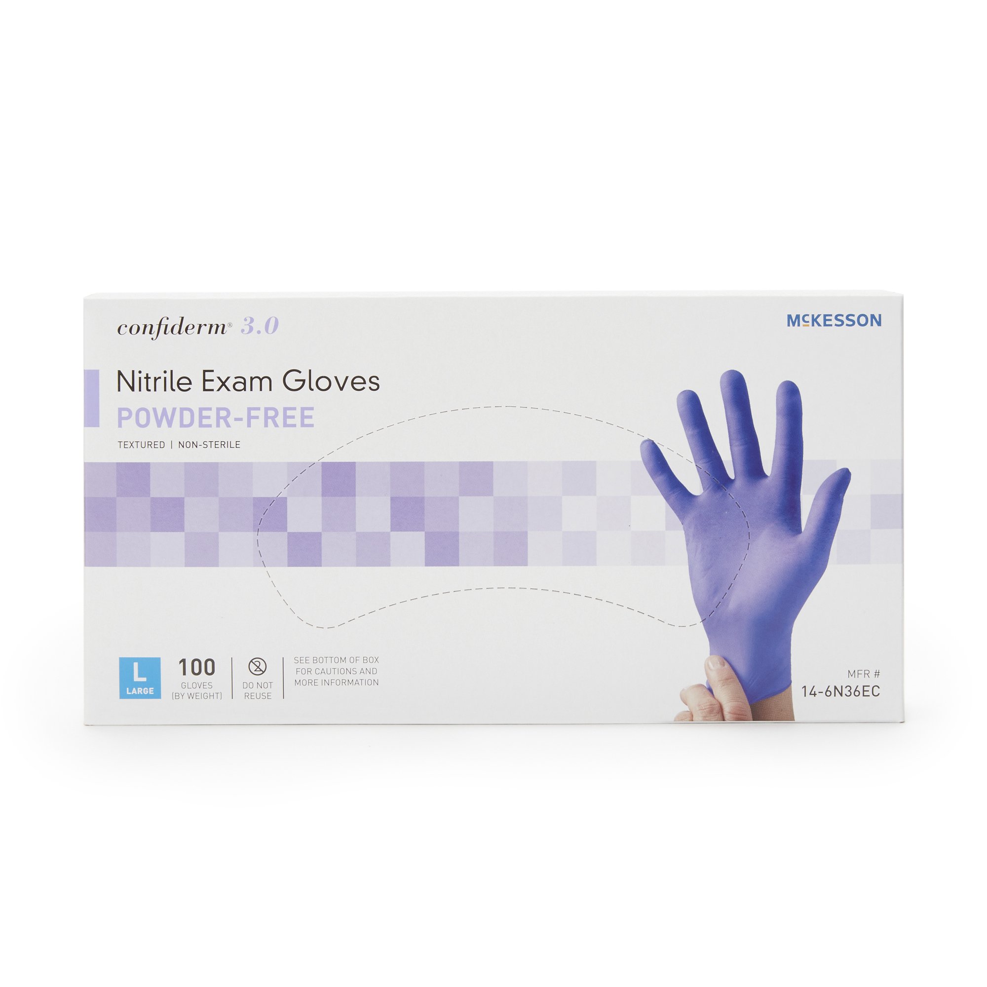 McKesson Confiderm® 3.0 Nitrile Exam Glove, Large, Blue - Image 6