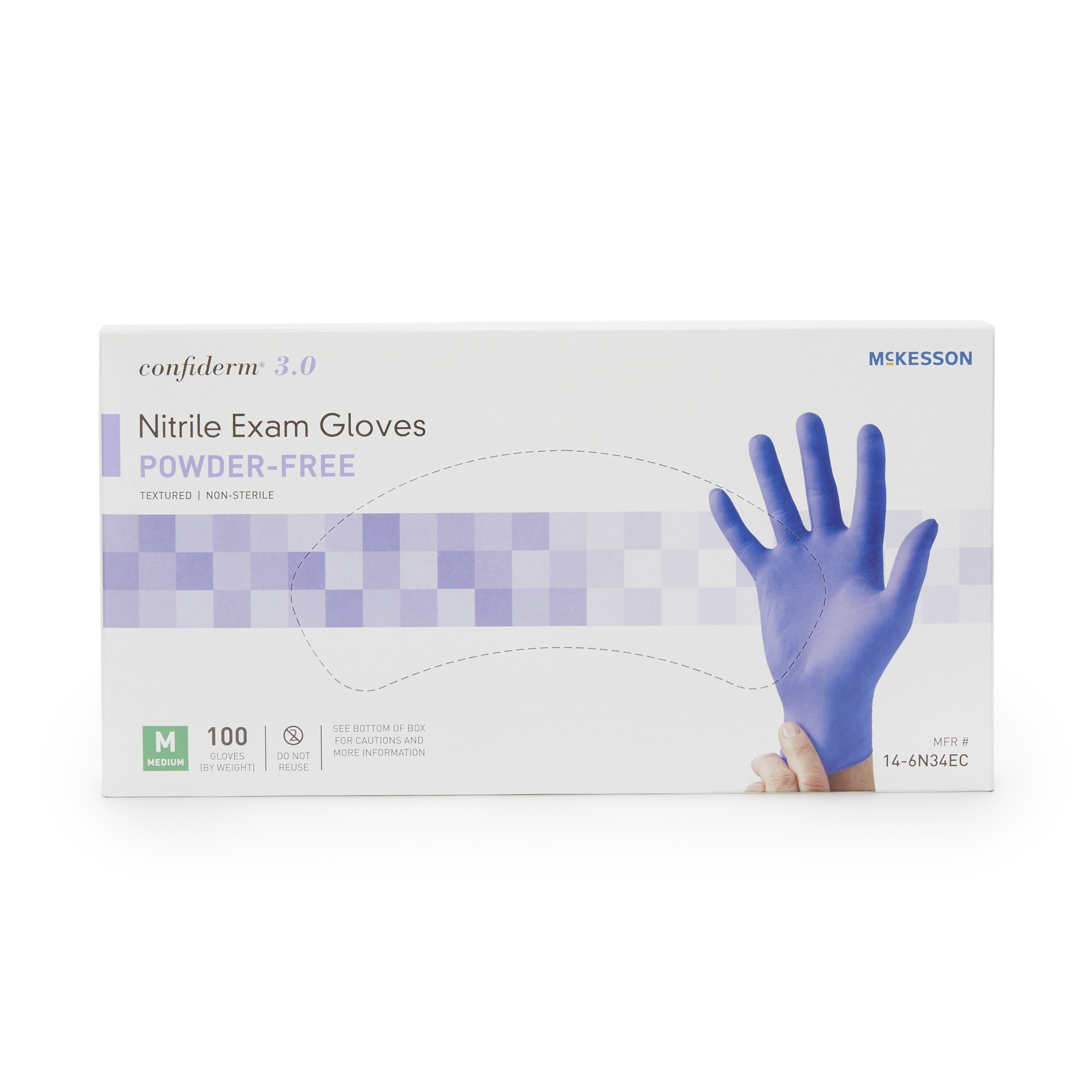 McKesson Confiderm® 3.0 Nitrile Exam Glove, Medium, Blue - Image 6