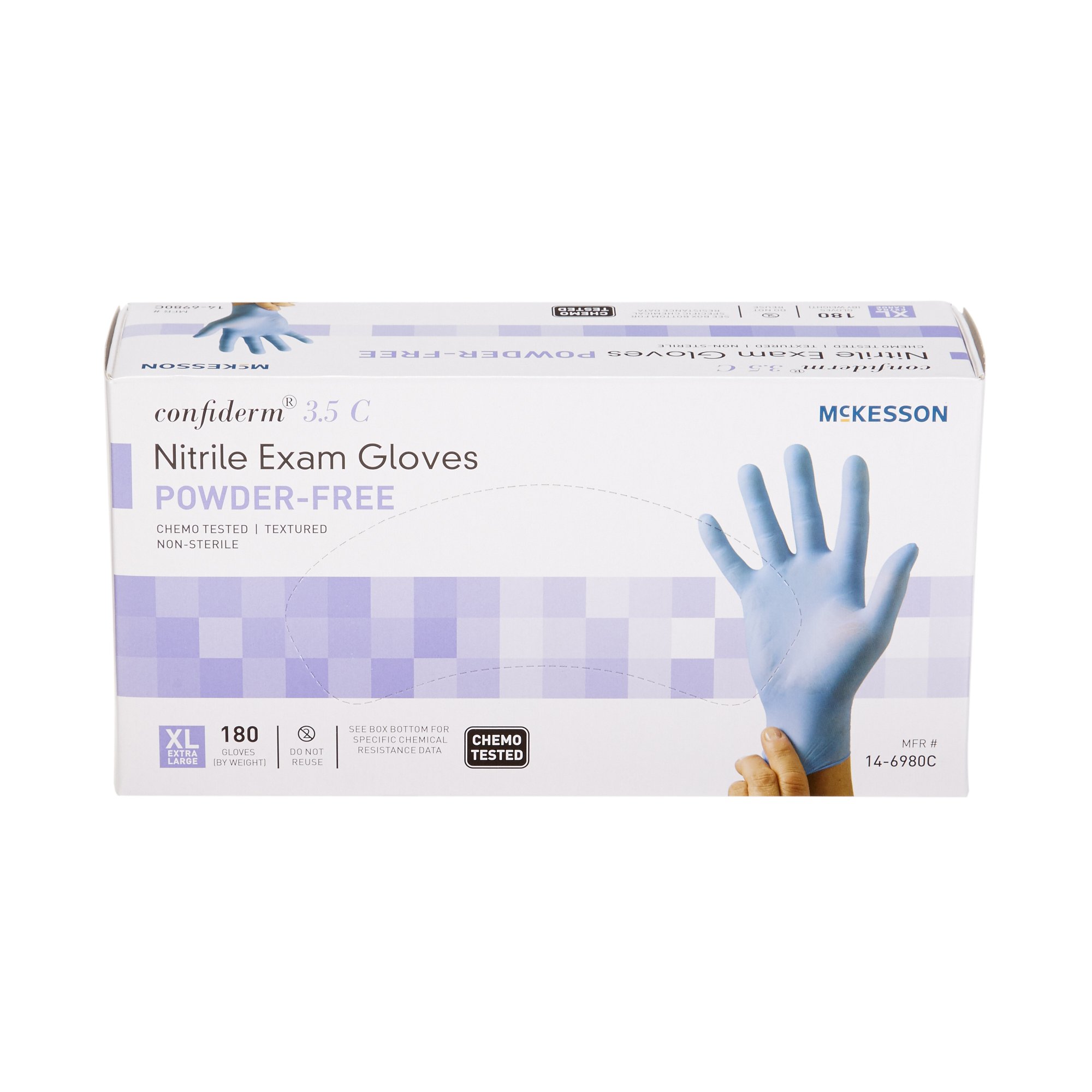 McKesson Confiderm® 3.5C Nitrile Exam Glove, Extra Large, Blue - Image 6