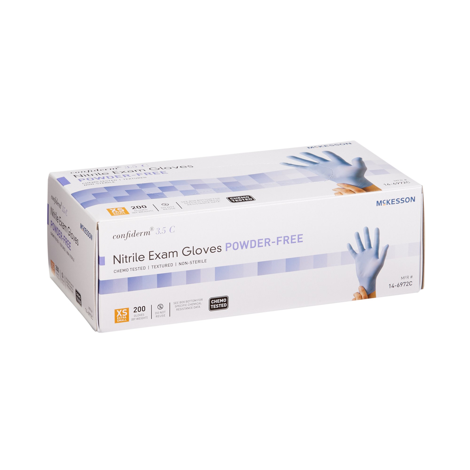 McKesson Confiderm® 3.5C Nitrile Exam Glove, Extra Small, Blue - Image 8