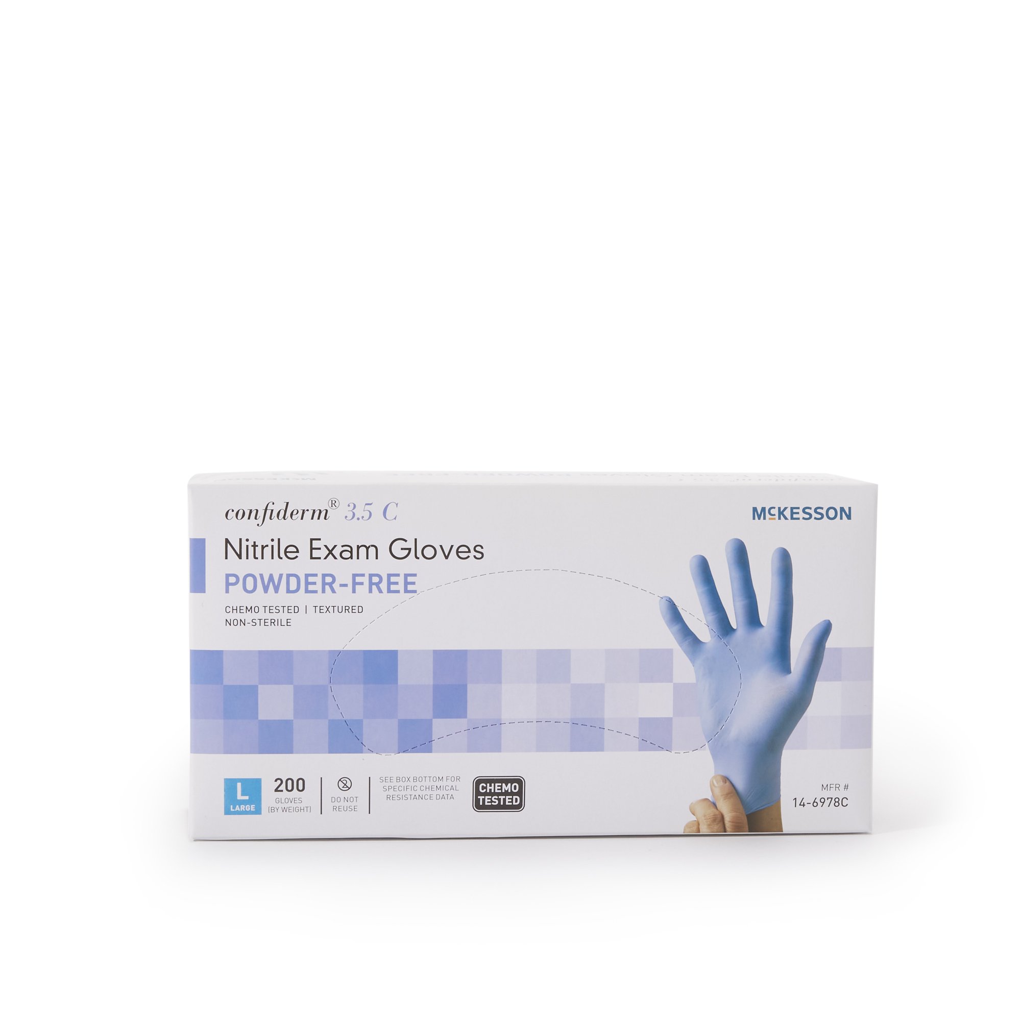 McKesson Confiderm® 3.5C Nitrile Exam Glove, Large, Blue - Image 6