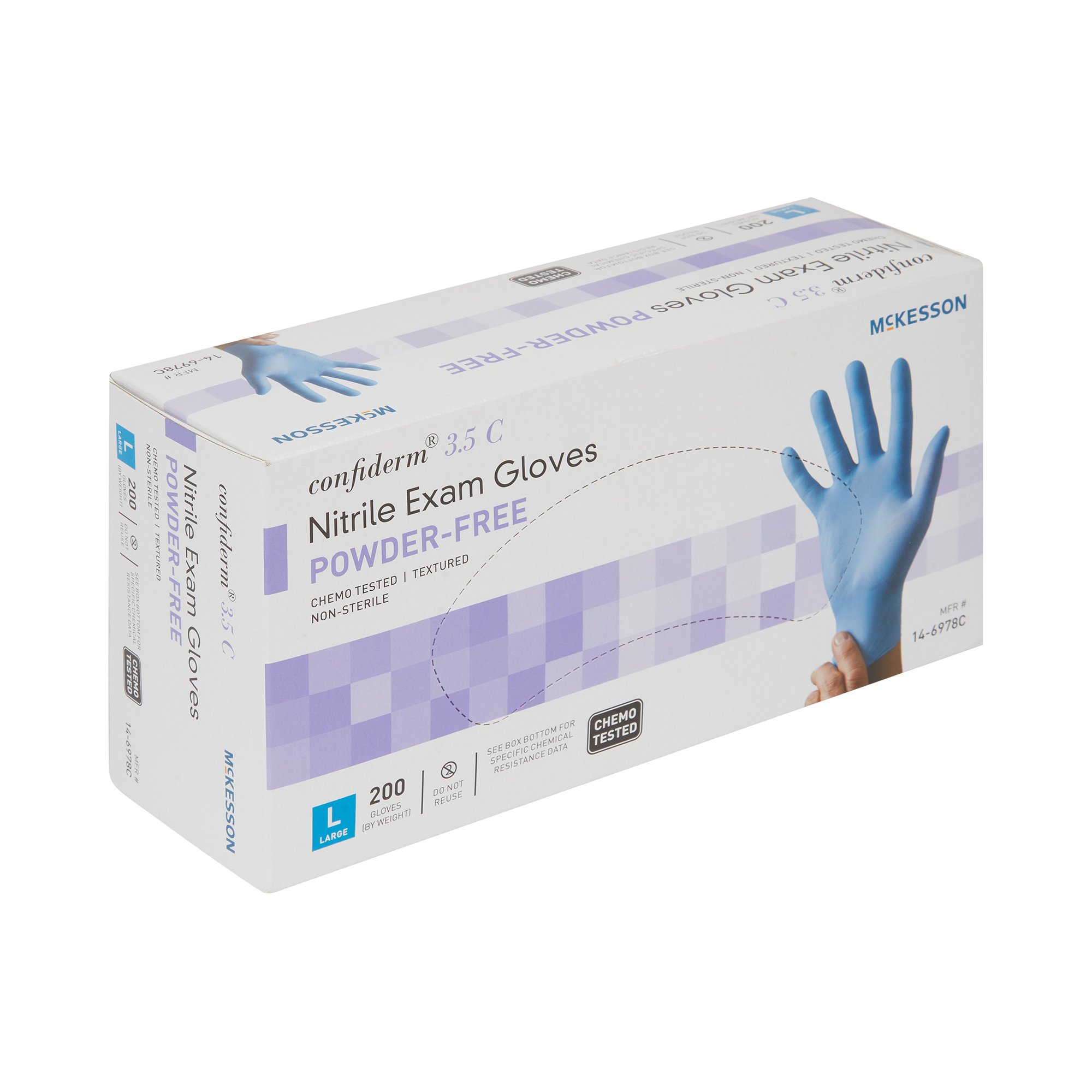 McKesson Confiderm® 3.5C Nitrile Exam Glove, Large, Blue - Image 8