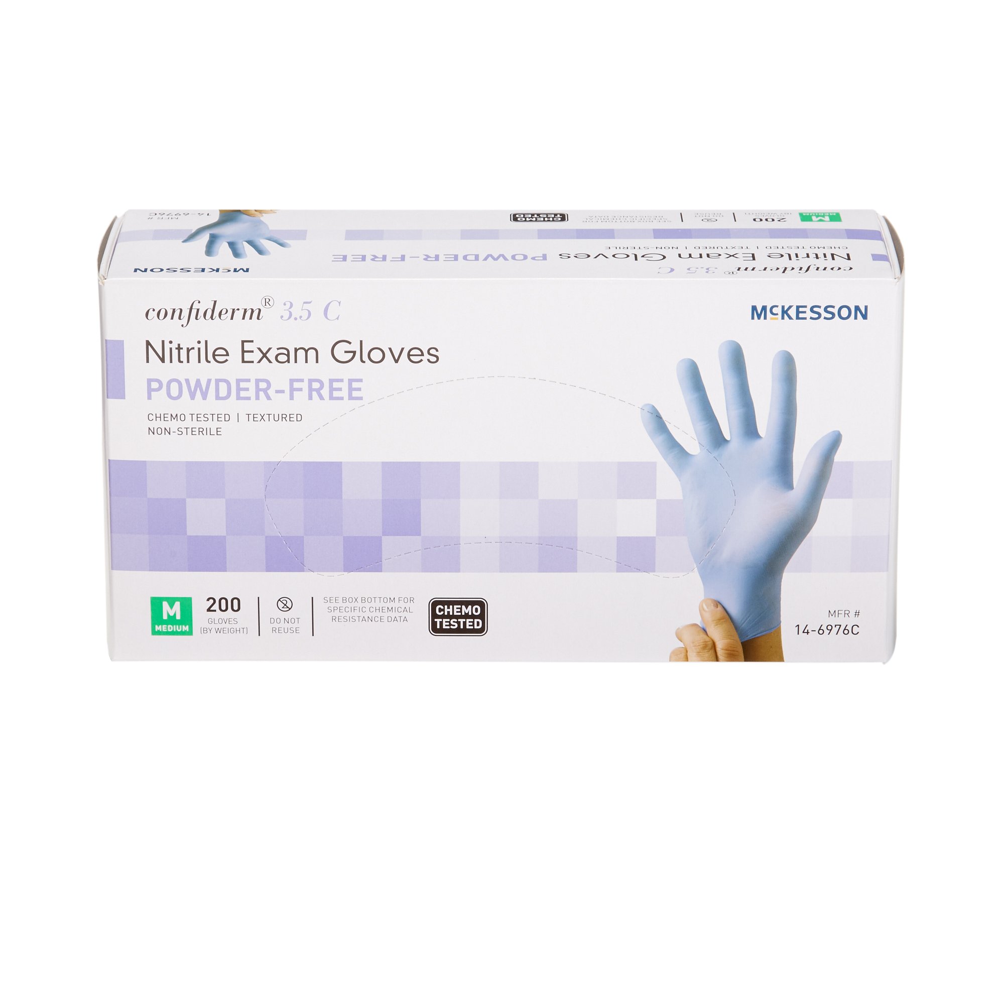 McKesson Confiderm® 3.5C Nitrile Exam Glove, Medium, Blue - Image 6