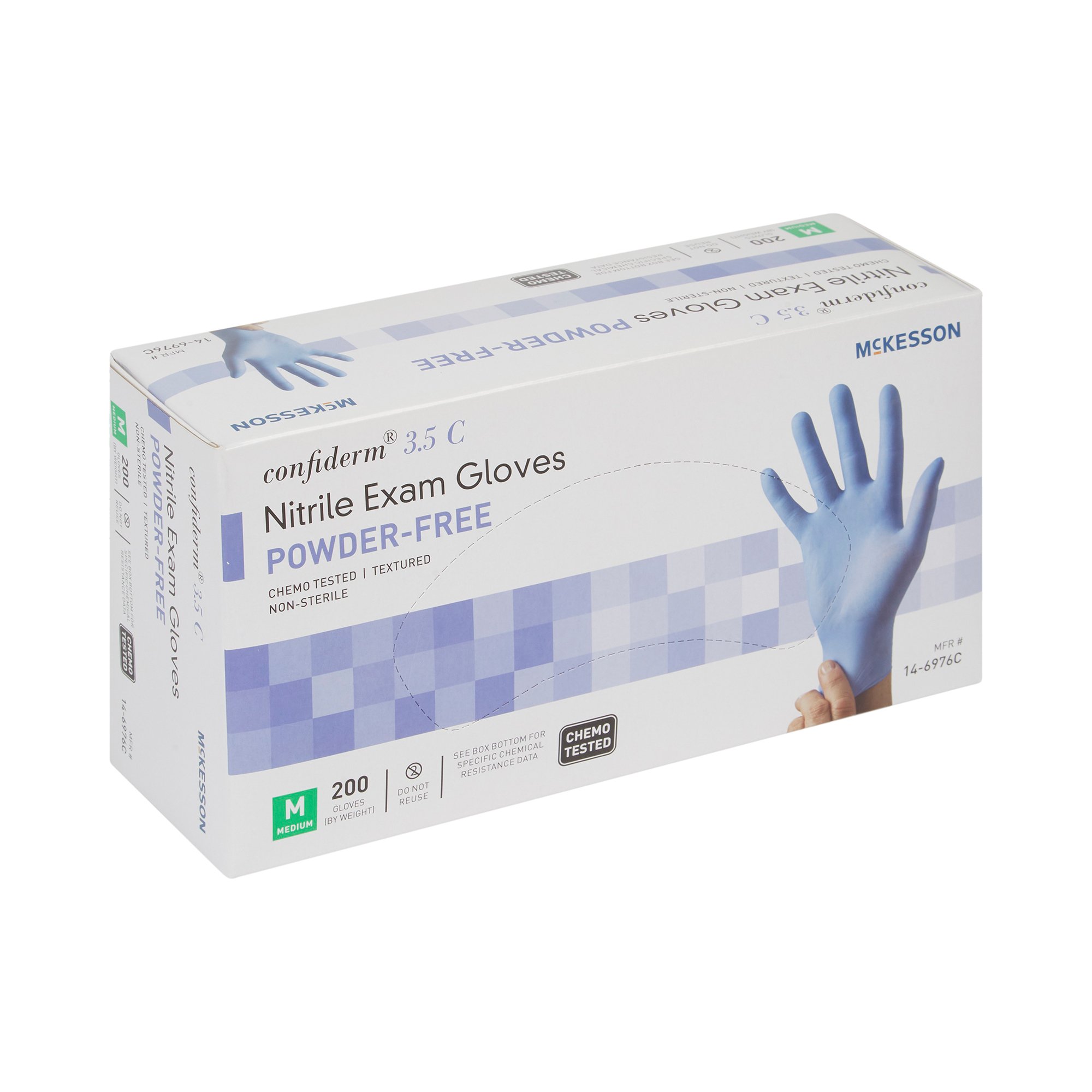 McKesson Confiderm® 3.5C Nitrile Exam Glove, Medium, Blue - Image 8
