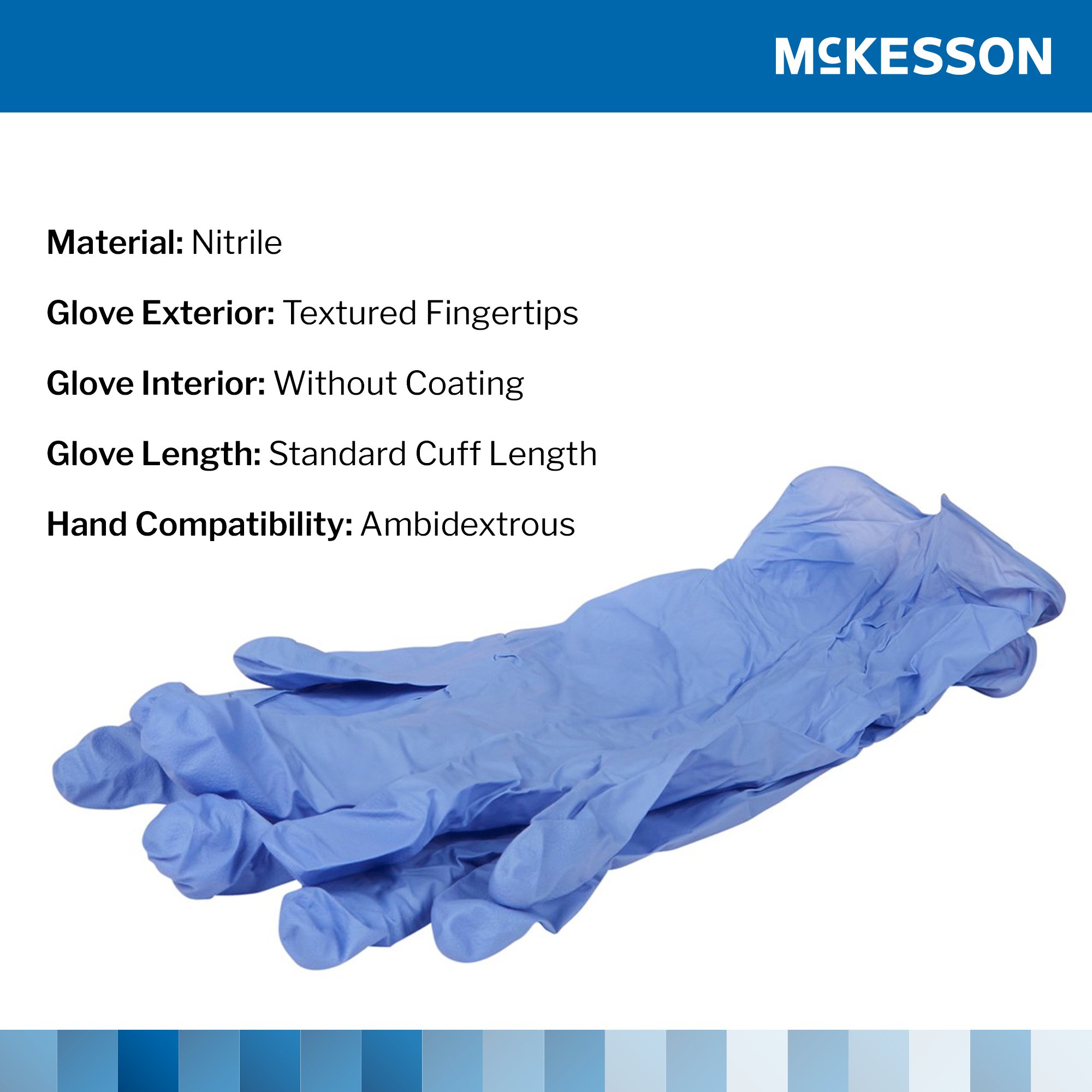 McKesson Confiderm® 3.5C Nitrile Exam Glove, Medium, Blue - Image 3