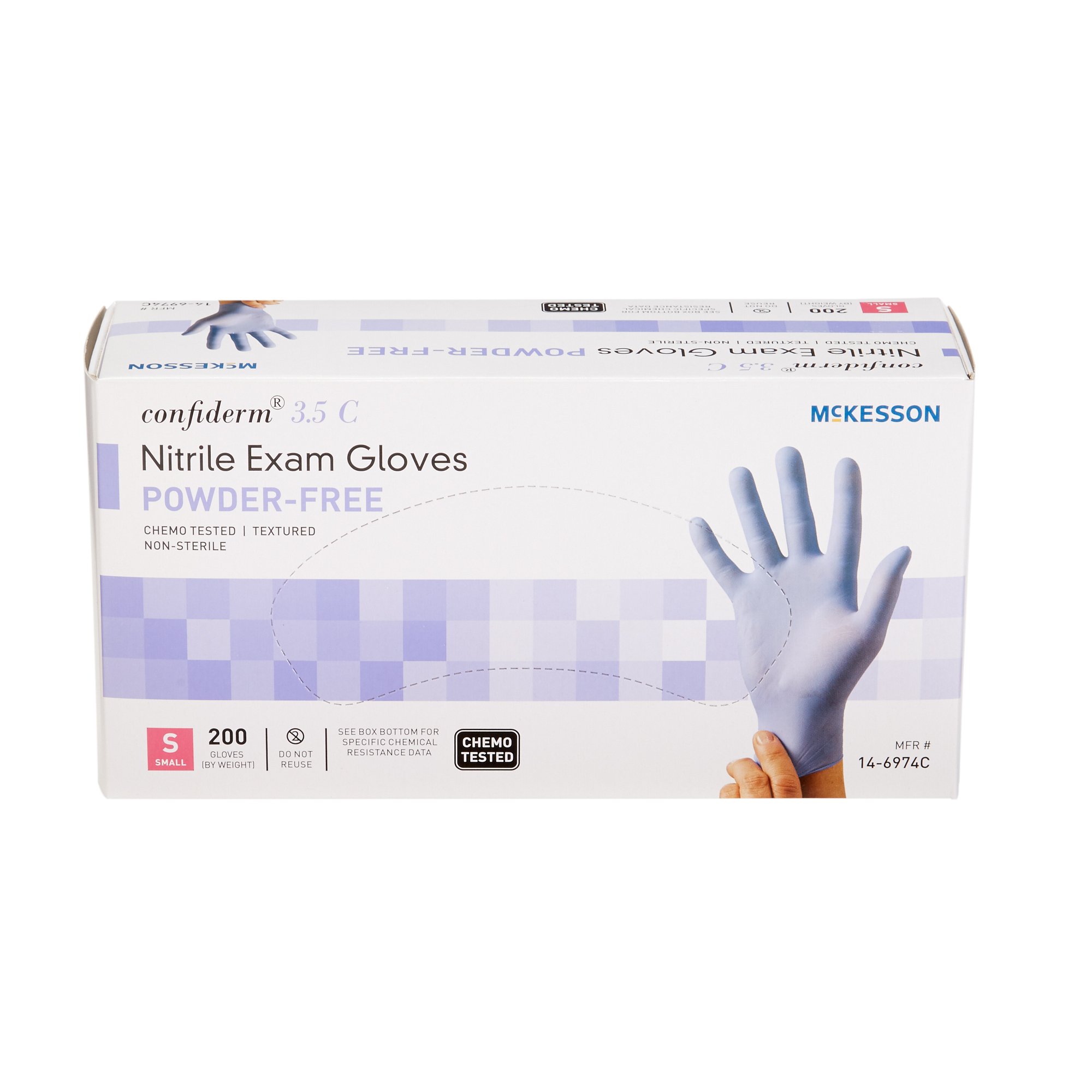 McKesson Confiderm® 3.5C Nitrile Exam Glove, Small, Blue - Image 6