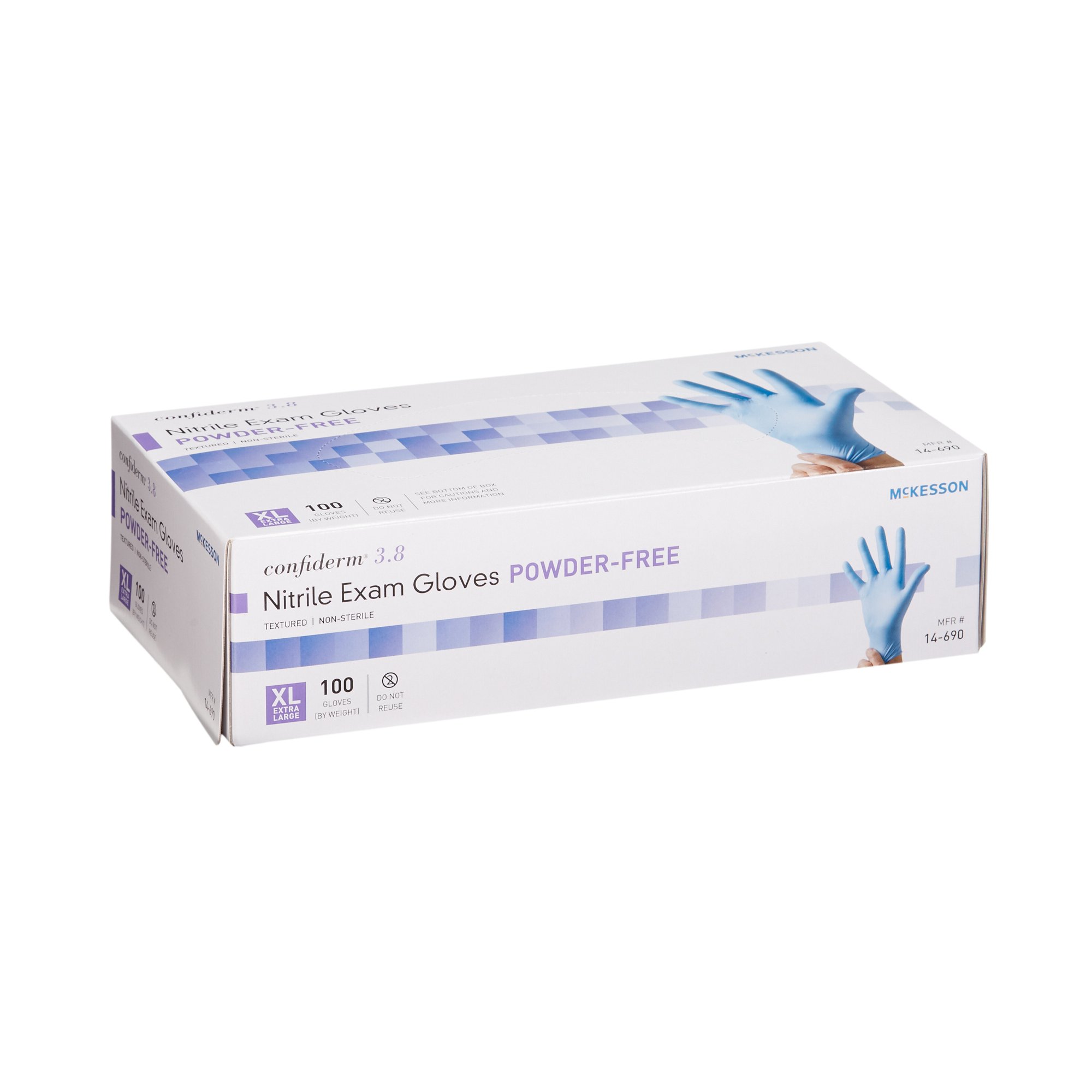 McKesson Confiderm® 3.8 Nitrile Exam Glove, Extra Large, Blue - Image 6