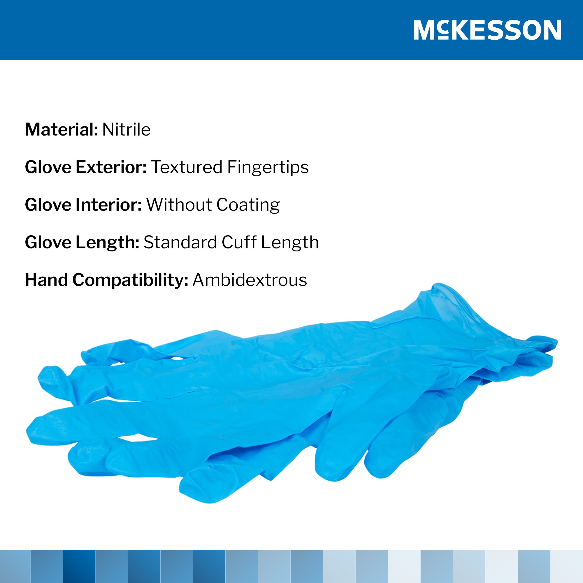 McKesson Confiderm® 3.8 Nitrile Exam Glove, Large, Blue - Image 3