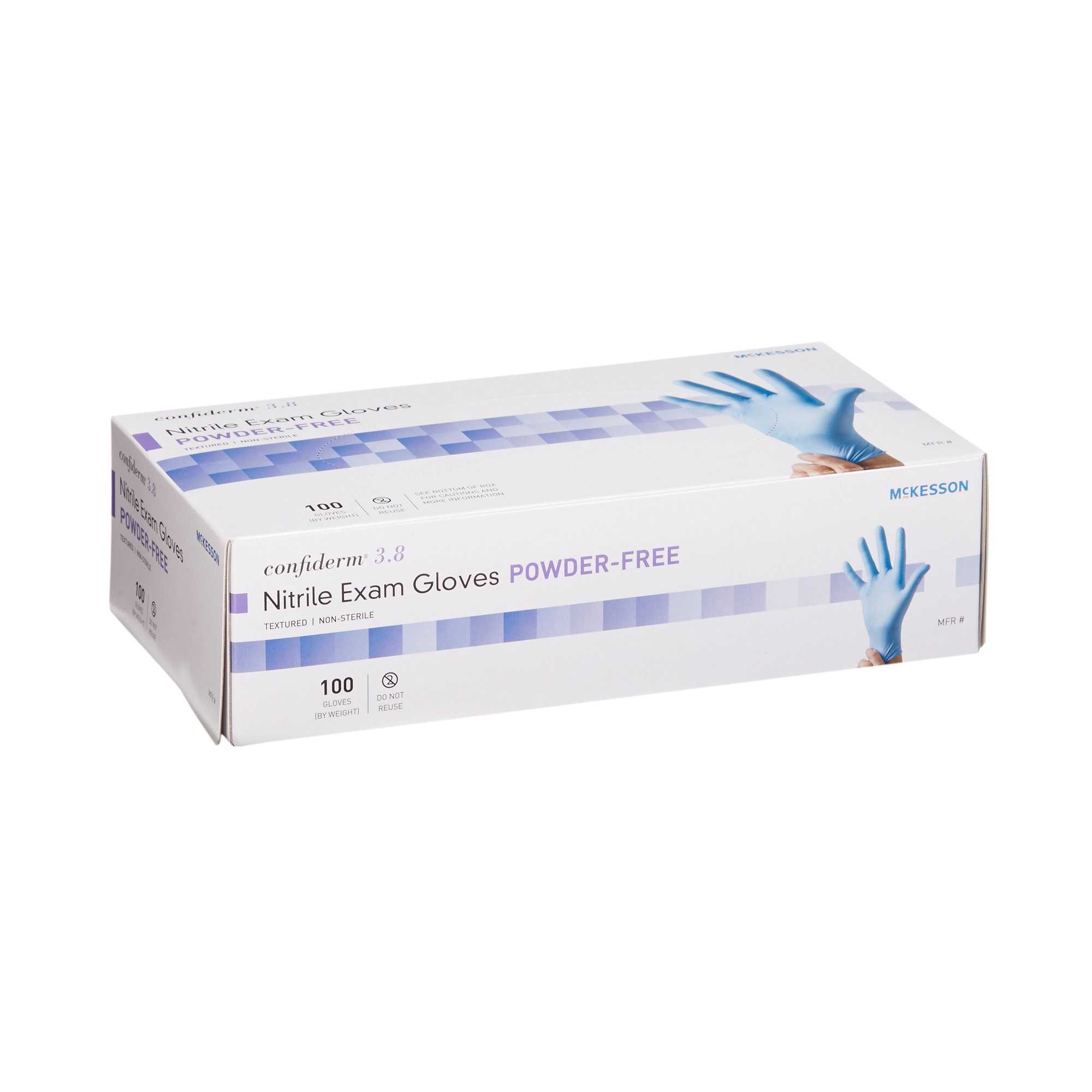 McKesson Confiderm® 3.8 Nitrile Exam Glove, Large, Blue - Image 6