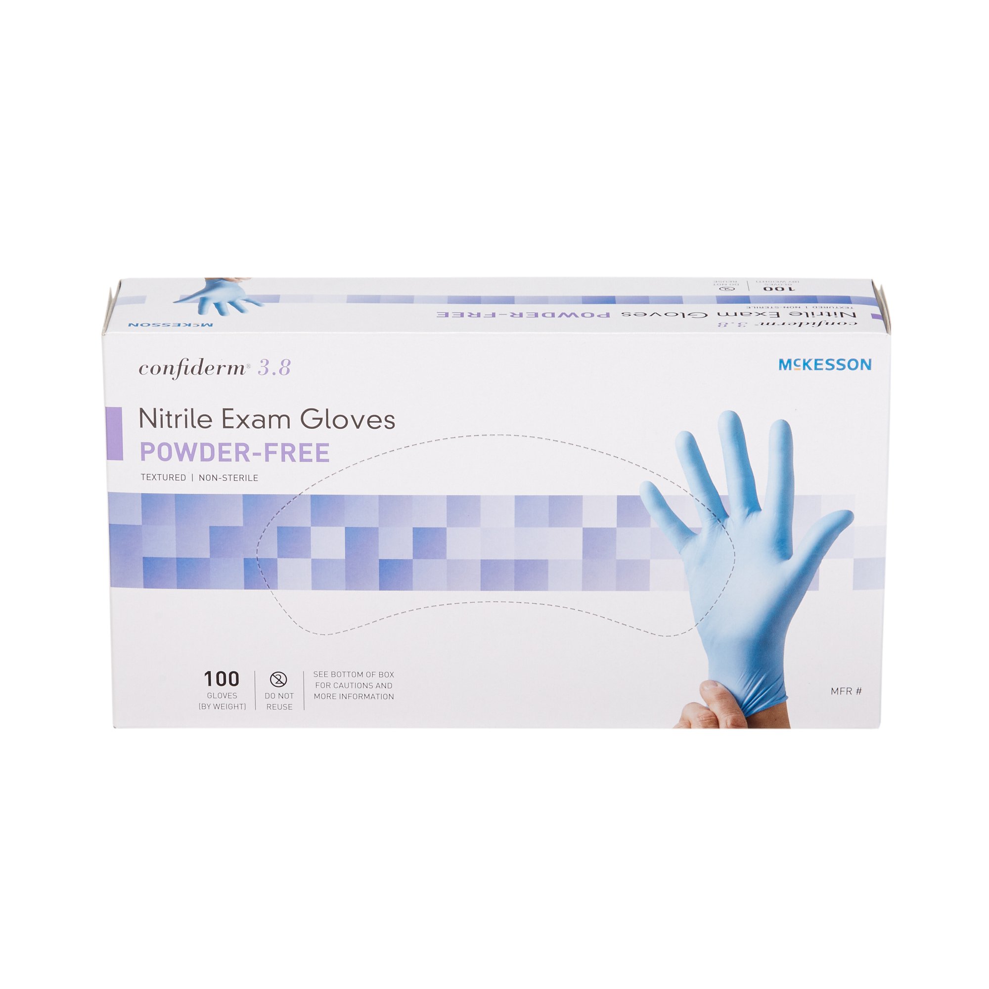 McKesson Confiderm® 3.8 Nitrile Exam Glove, Large, Blue - Image 5