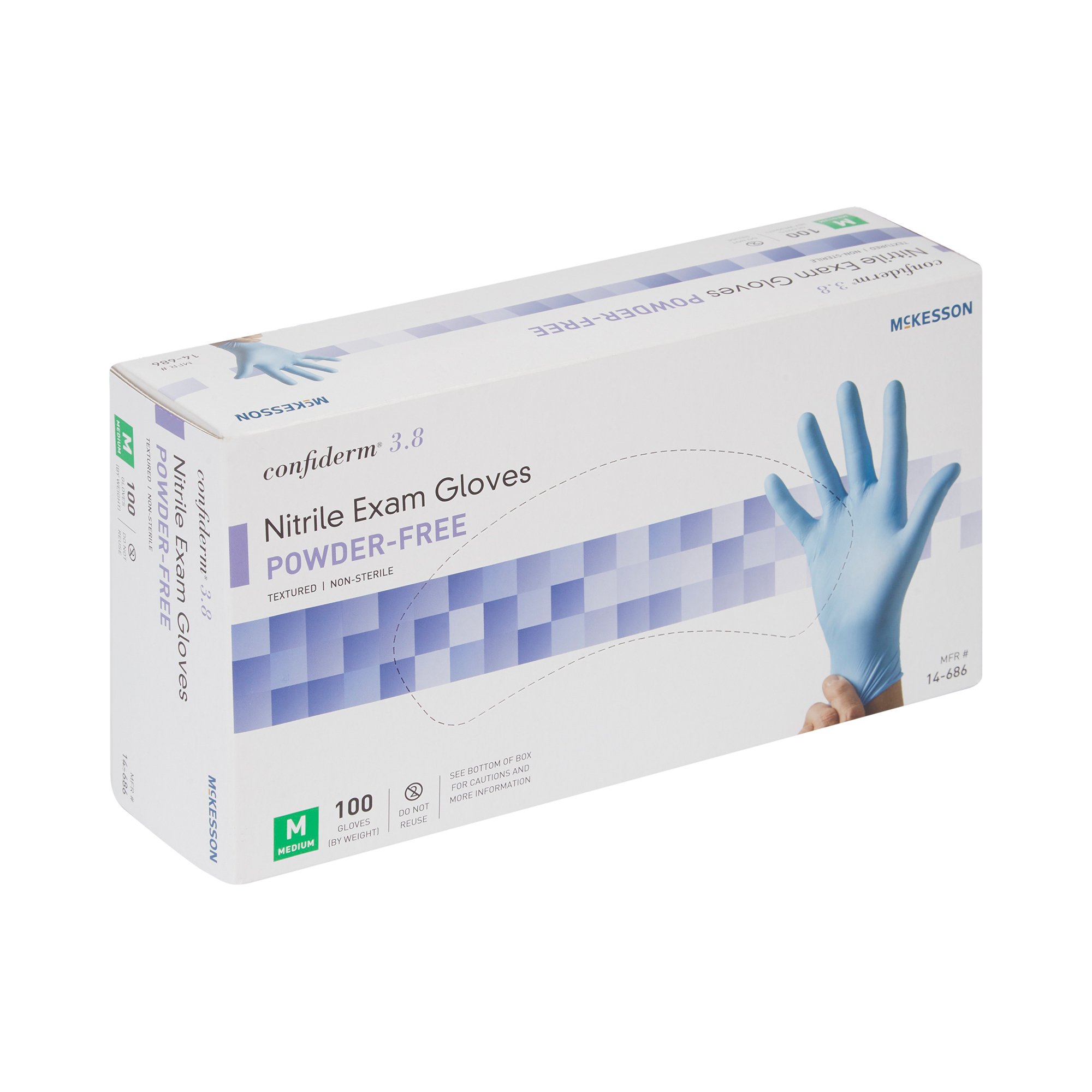 McKesson Confiderm® 3.8 Nitrile Exam Glove, Medium, Blue - Image 6