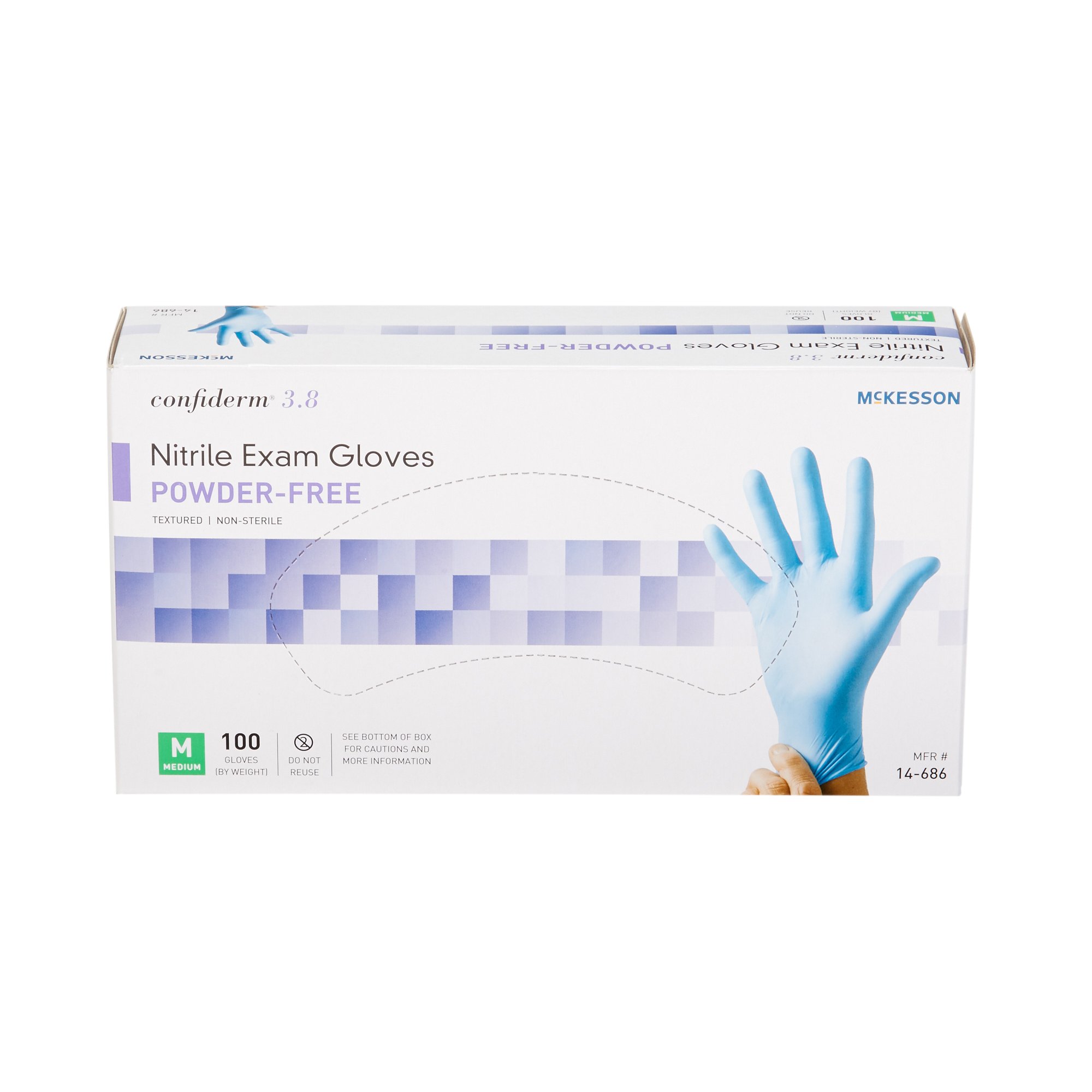 McKesson Confiderm® 3.8 Nitrile Exam Glove, Medium, Blue - Image 5