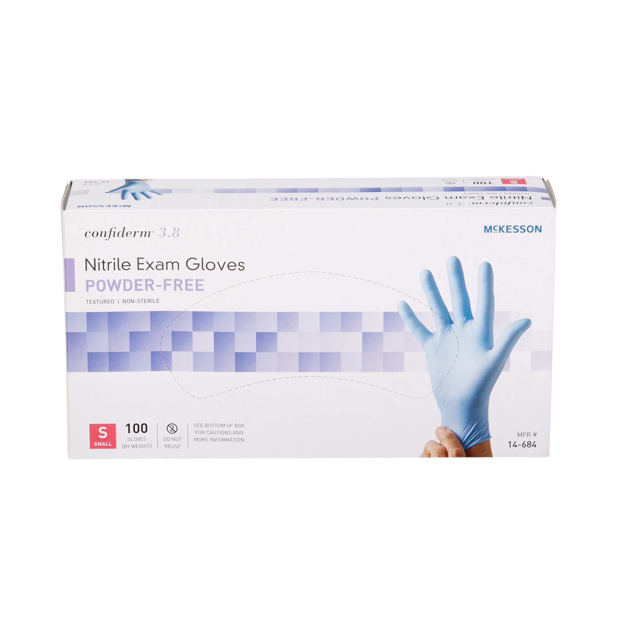McKesson Confiderm® 3.8 Nitrile Exam Glove, Small, Blue - Image 5
