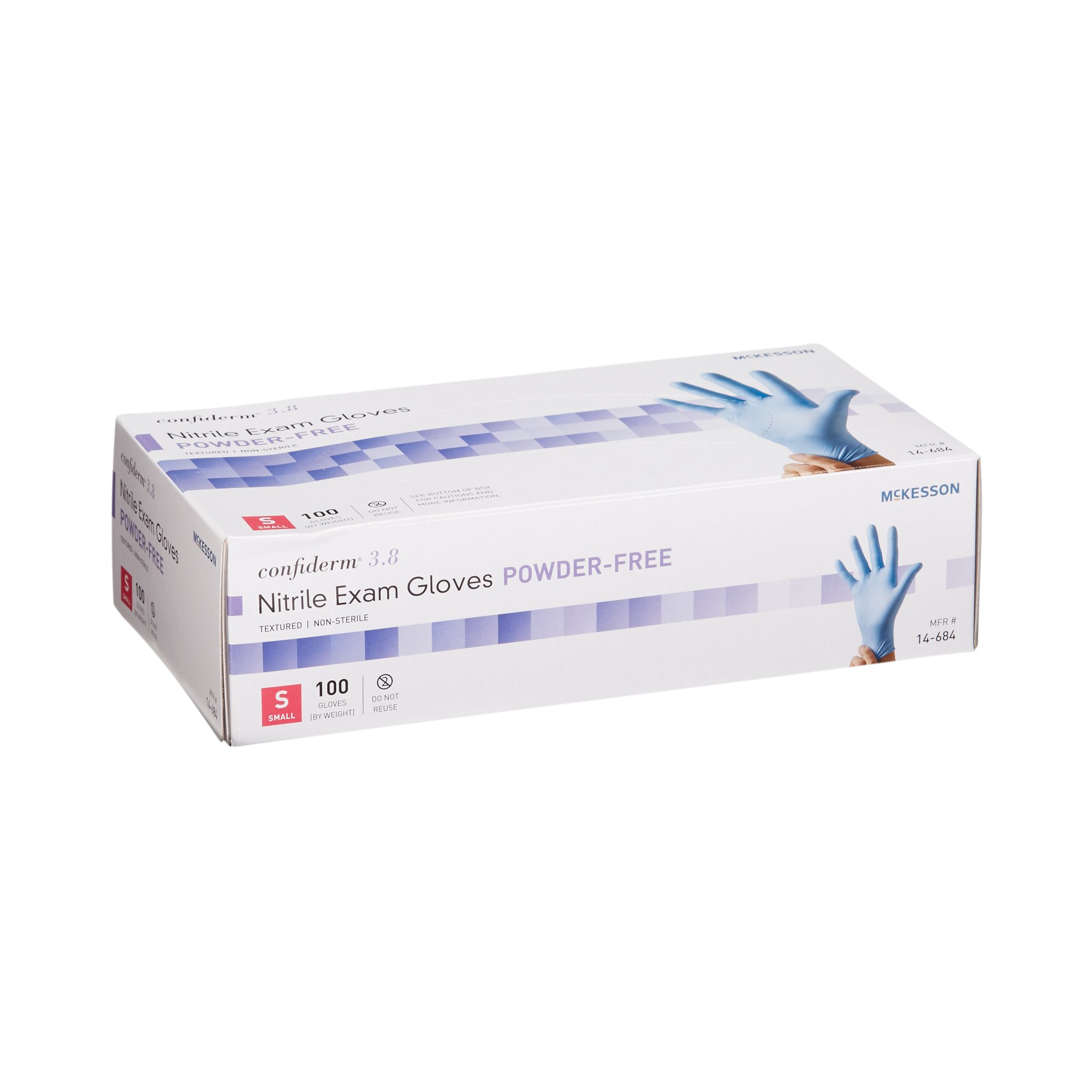 McKesson Confiderm® 3.8 Nitrile Exam Glove, Small, Blue - Image 6