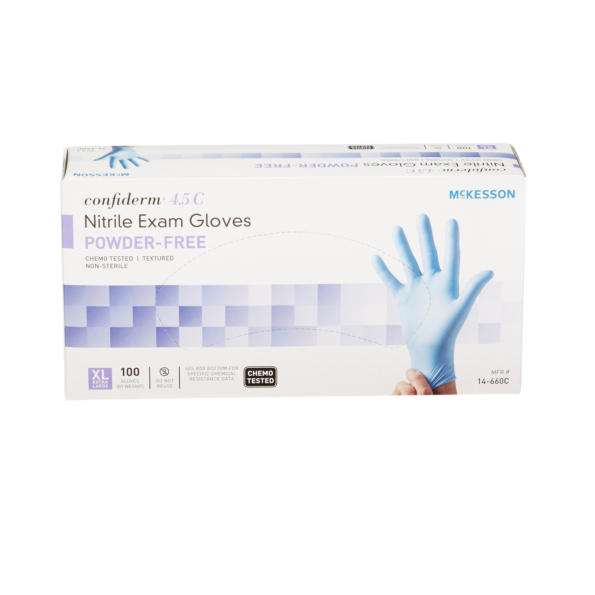 McKesson Confiderm® 4.5C Nitrile Exam Glove, Extra Large, Blue - Image 6