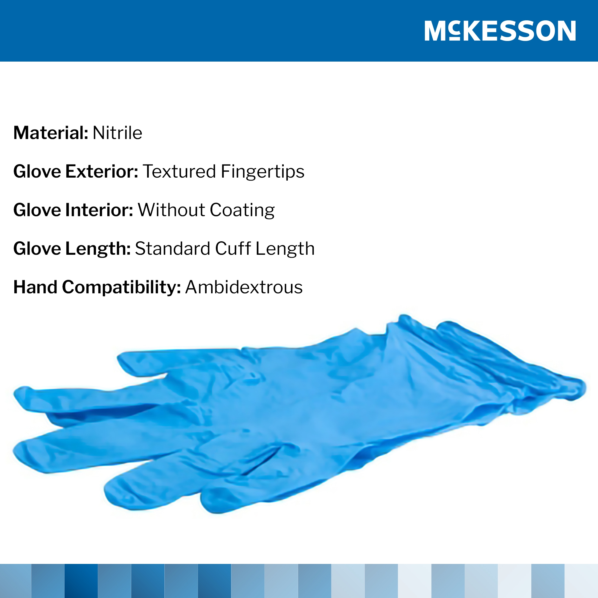 McKesson Confiderm® 4.5C Nitrile Exam Glove, Extra Large, Blue - Image 3