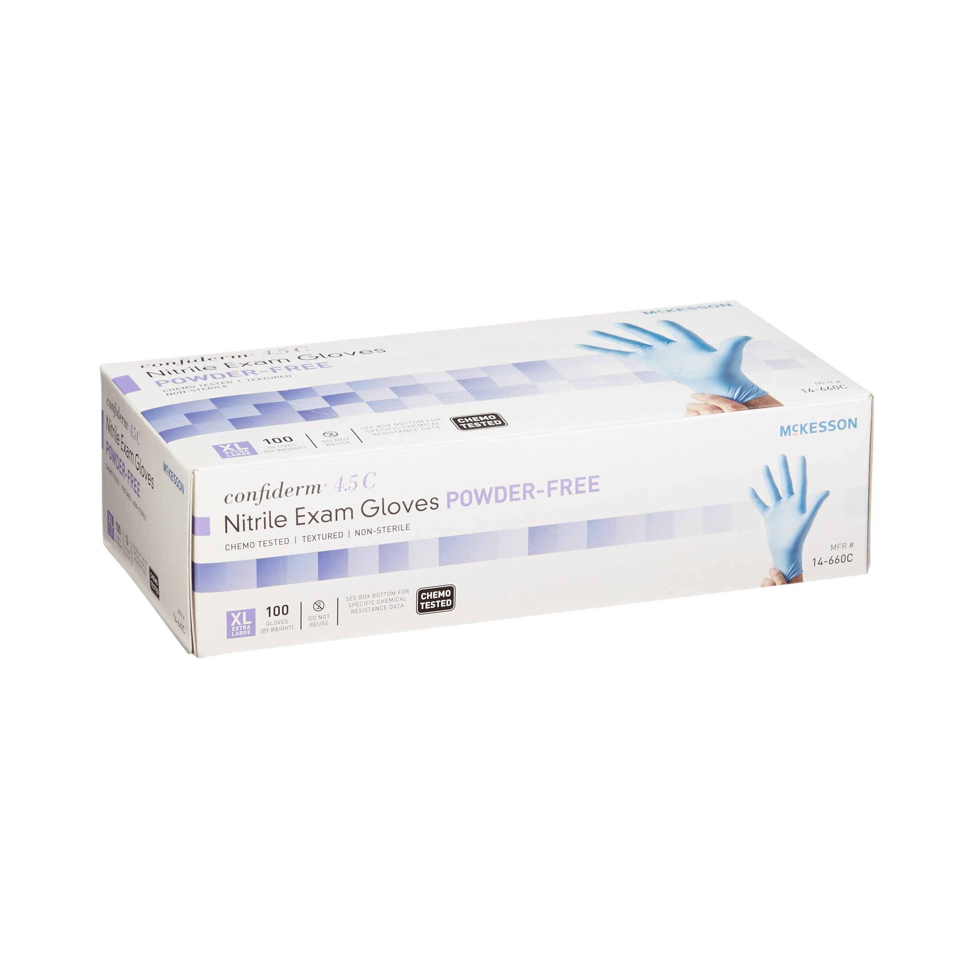 McKesson Confiderm® 4.5C Nitrile Exam Glove, Extra Large, Blue - Image 7
