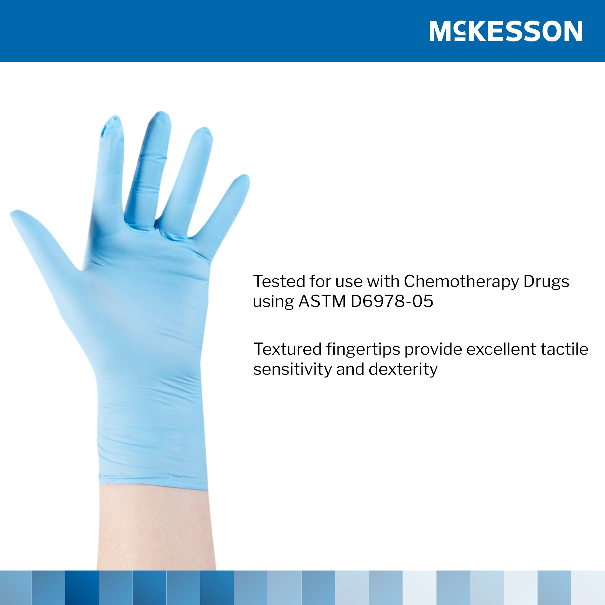 McKesson Confiderm® 4.5C Nitrile Exam Glove, Large, Blue - Image 4