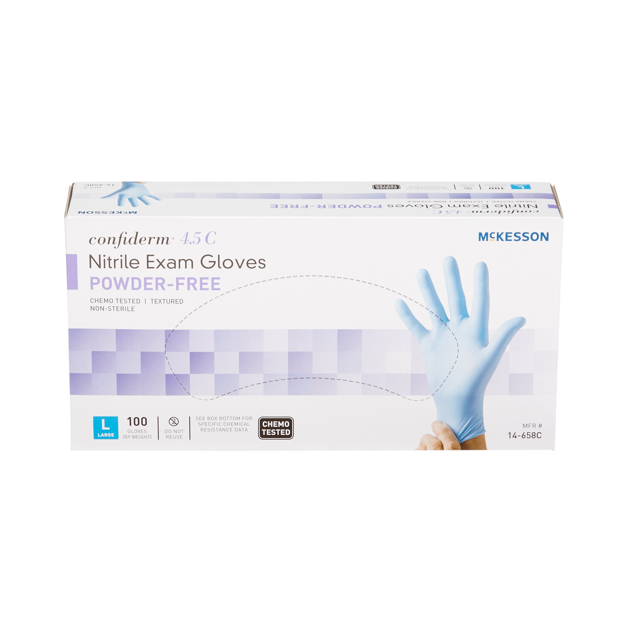 McKesson Confiderm® 4.5C Nitrile Exam Glove, Large, Blue - Image 6