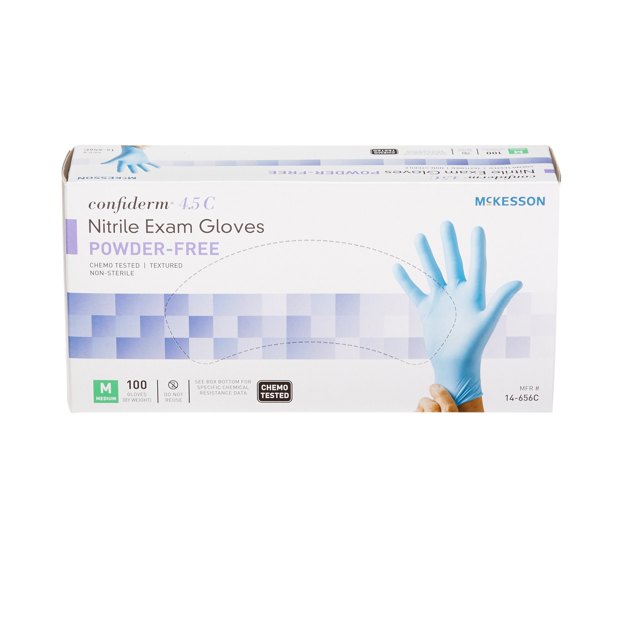 McKesson Confiderm® 4.5C Nitrile Exam Glove, Medium, Blue - Image 6