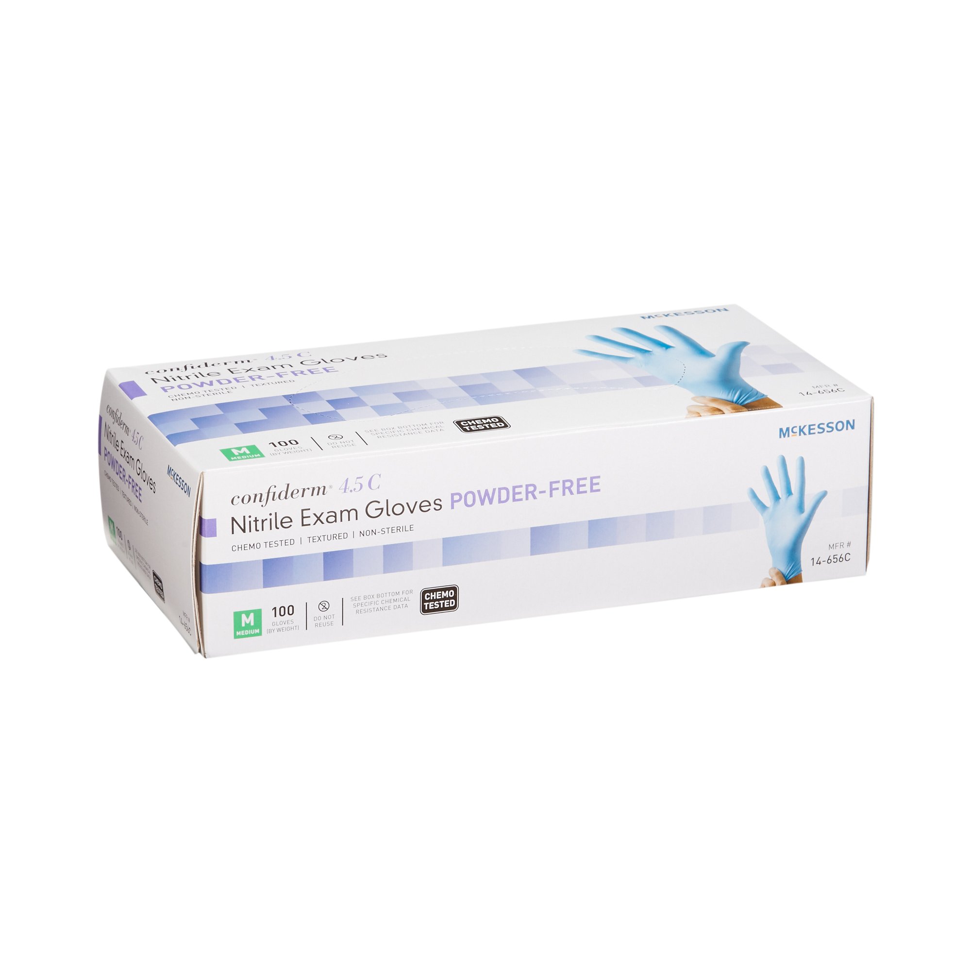 McKesson Confiderm® 4.5C Nitrile Exam Glove, Medium, Blue - Image 7