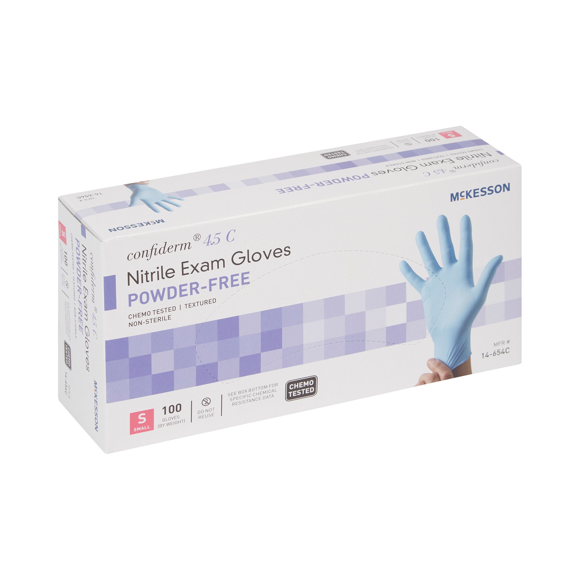 McKesson Confiderm® 4.5C Nitrile Exam Glove, Small, Blue - Image 7