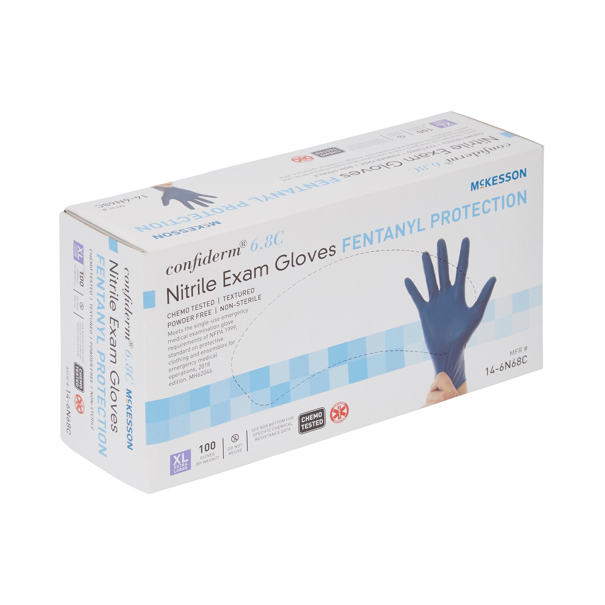 McKesson Confiderm® 6.8C Nitrile Exam Glove, Extra Large, Blue - Image 6