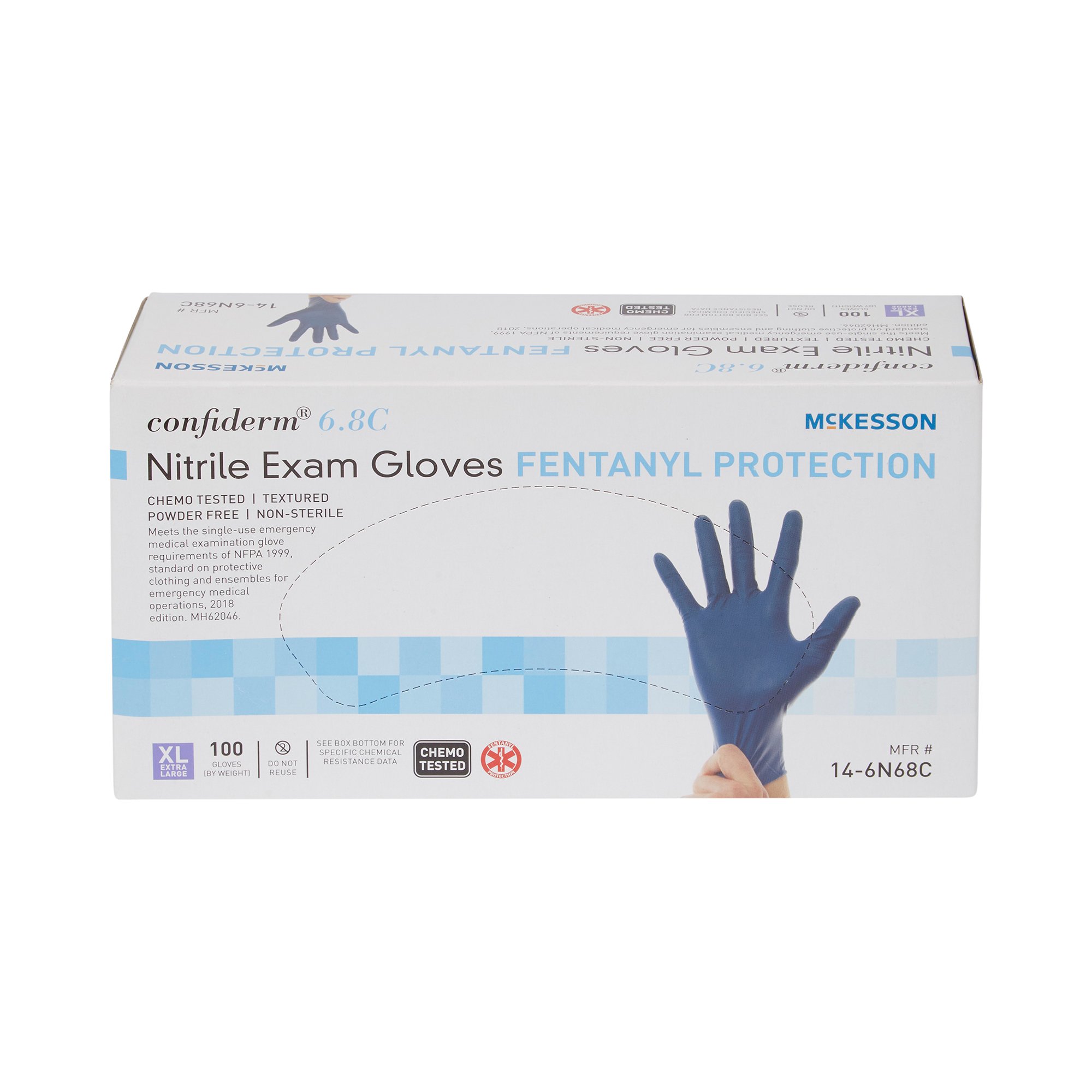 McKesson Confiderm® 6.8C Nitrile Exam Glove, Extra Large, Blue - Image 5