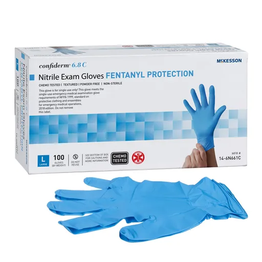 McKesson Confiderm® 6.8C Nitrile Exam Glove, Large, Blue
