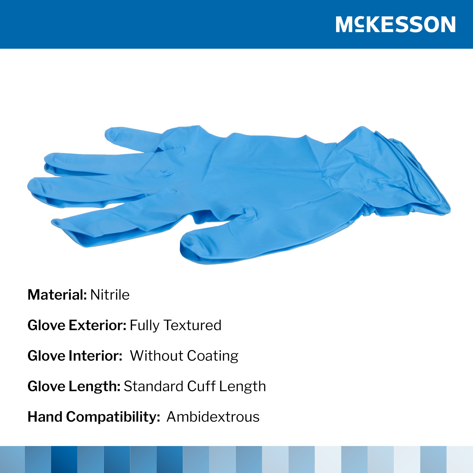 McKesson Confiderm® 6.8C Nitrile Exam Glove, Large, Blue - Image 3